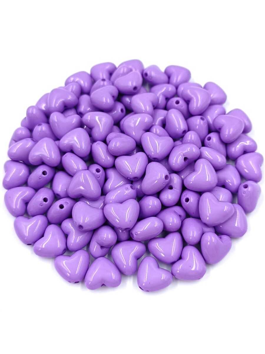 20Pcs 9*11mm Candy Color Acrylic Loose Beads Heart Beads For Jewelry Making DIY Charms Bracelet Necklace Accessories Jewelry Findings-Purple-1