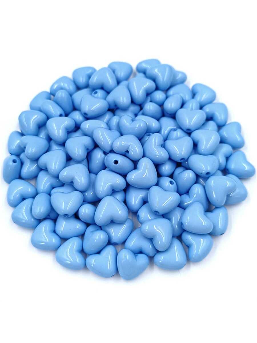 20Pcs 9*11mm Candy Color Acrylic Loose Beads Heart Beads For Jewelry Making DIY Charms Bracelet Necklace Accessories Jewelry Findings-Blue-1