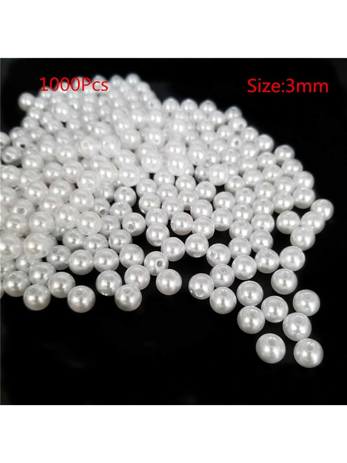 1000Pcs 3mm/0.118in pure white pearls--1