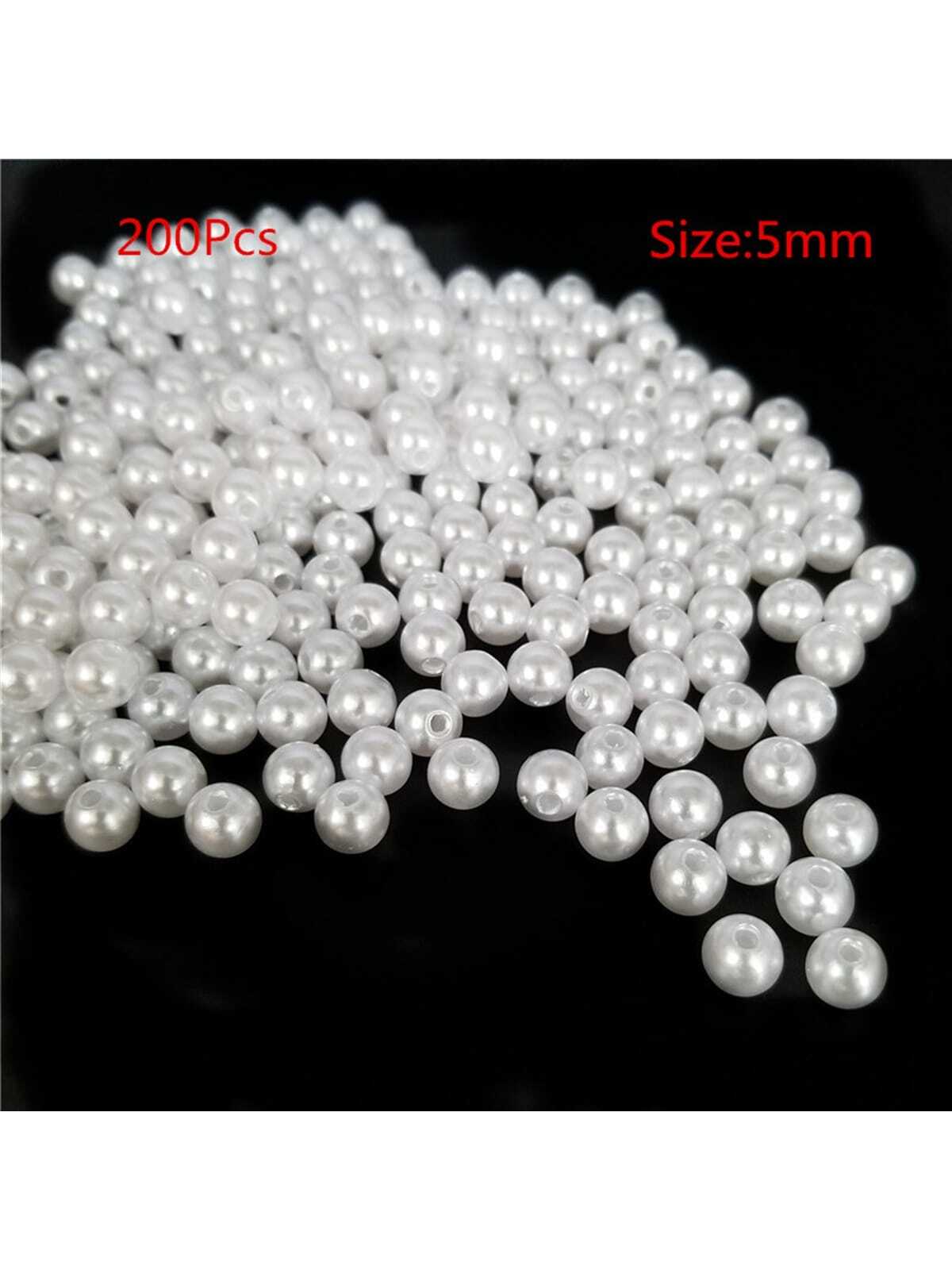 200Pcs 5mm/0.197in pure white pearls--1