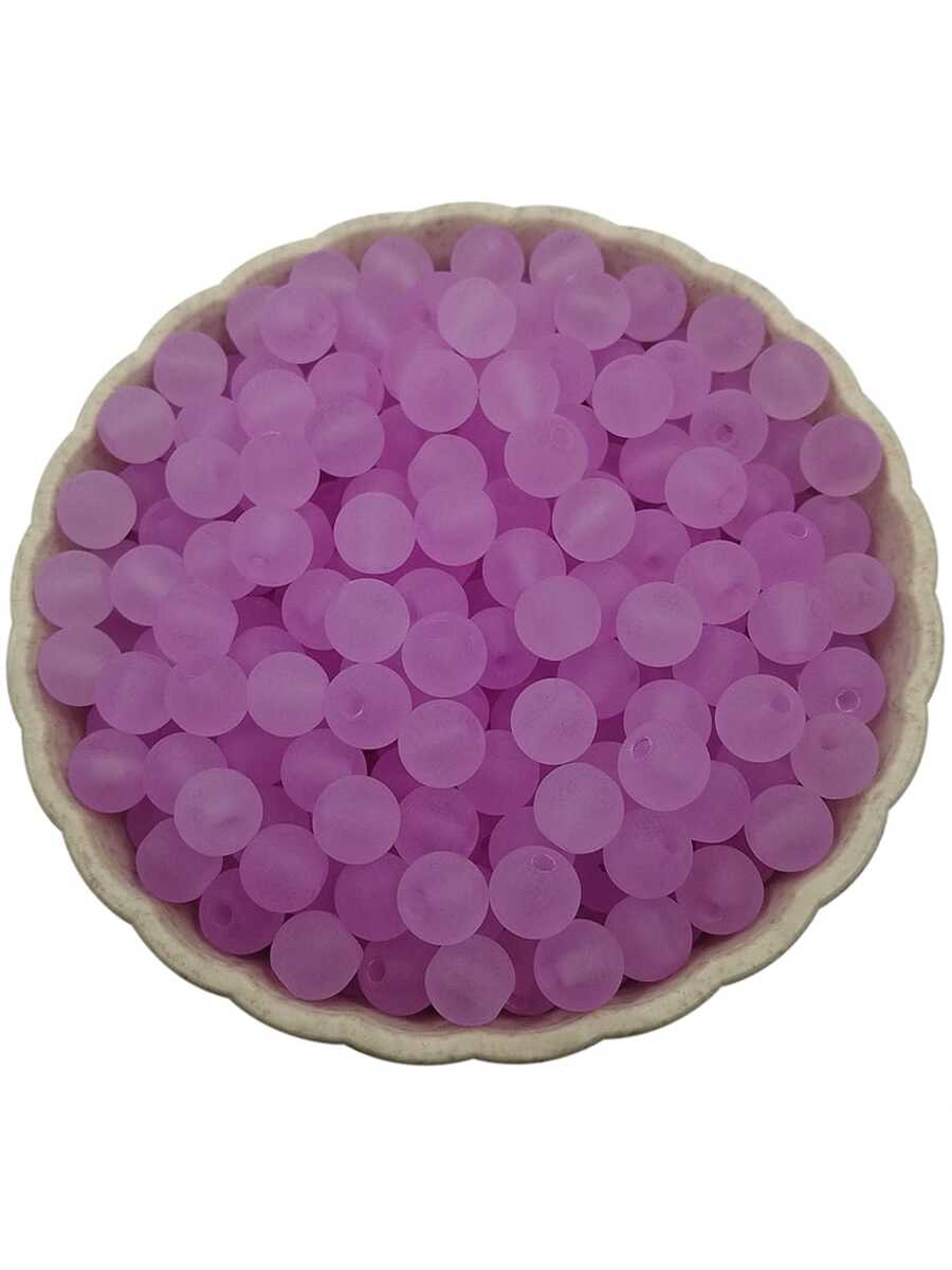 80Pcs 6mm Acrylic Frosting Beads Loose Bead DIY Jewelry Accessories Necklace Bracelet Pendant Making-Mauve Purple-1