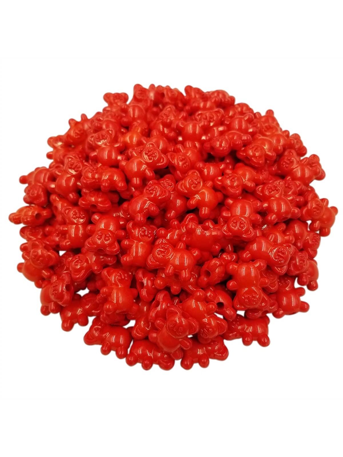 50PCS 14*12mm Bear Acrylic DIY for Loose Beads Pendant Necklace Bracelet Jewelry Making-Red-1