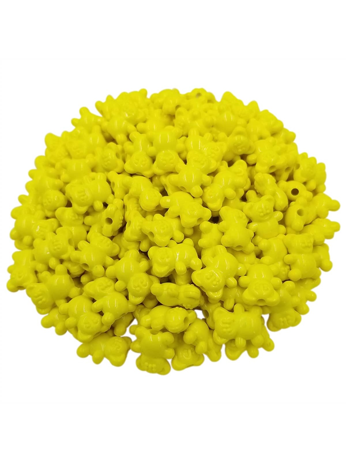 50PCS 14*12mm Bear Acrylic DIY for Loose Beads Pendant Necklace Bracelet Jewelry Making-Yellow-1