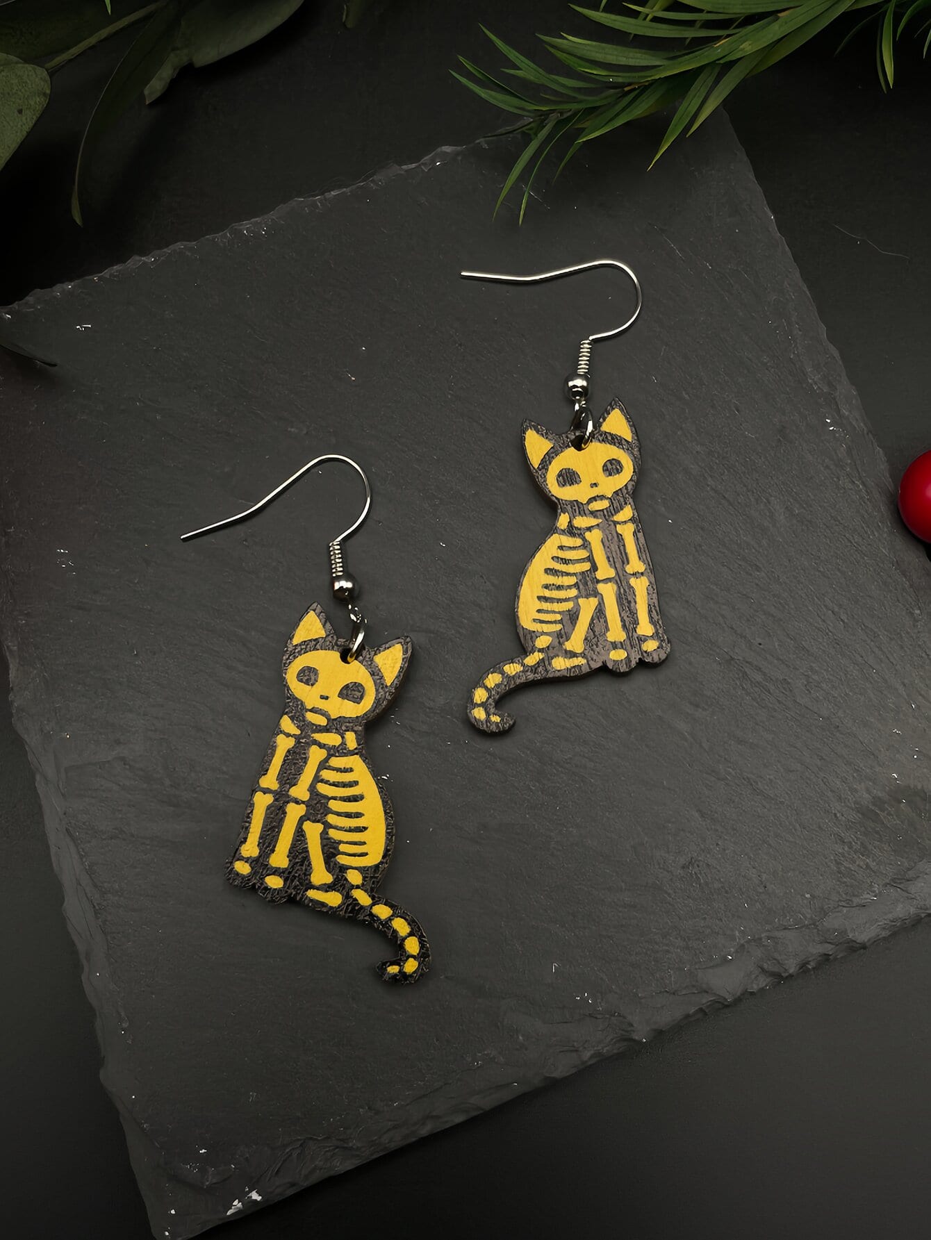 Cartoon Halloween Pumpkin Earrings, Funny Personalized Ghost, Skeleton Face Dangle Earrings-Multicolor-1