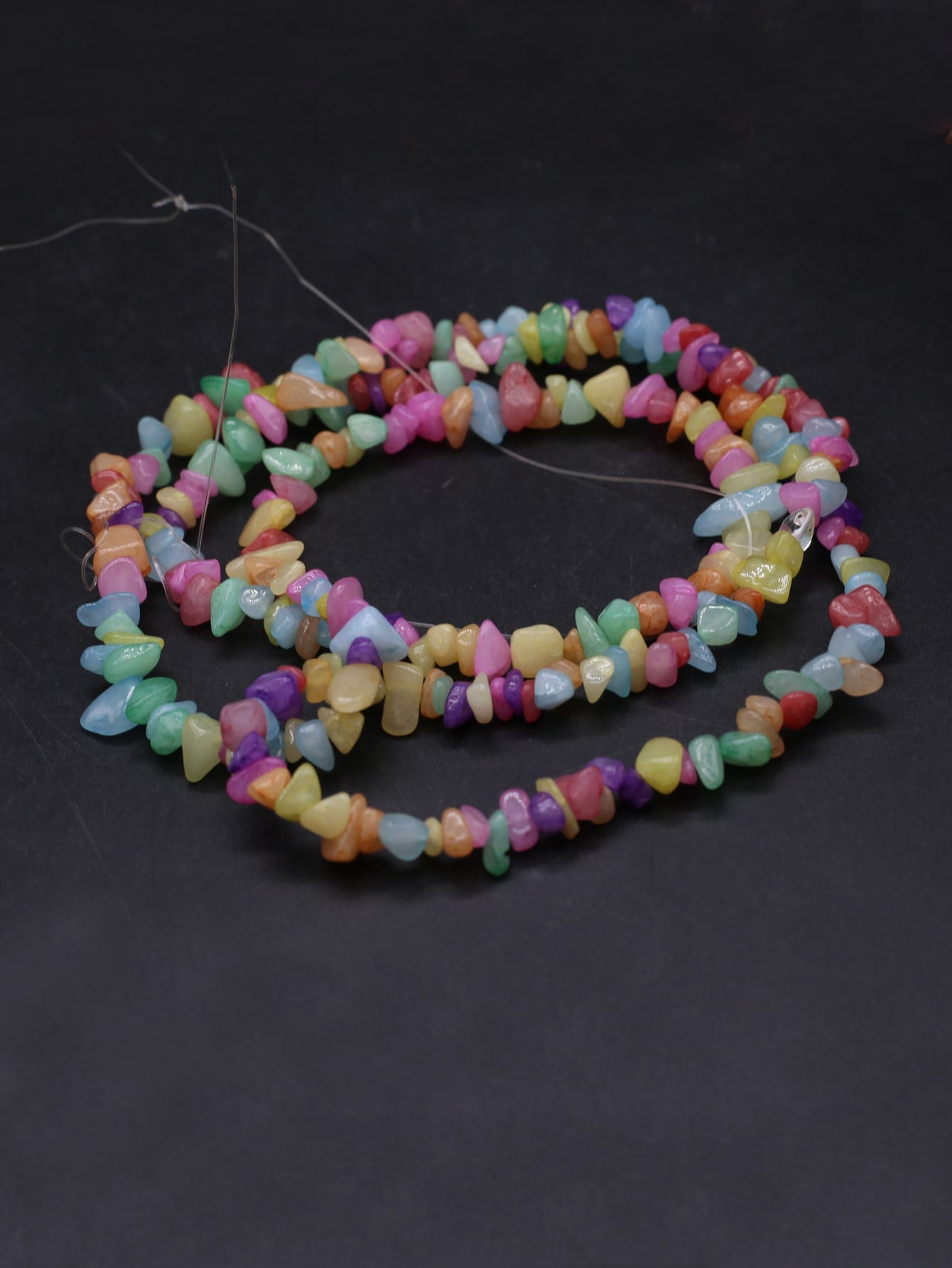 1pc 80cm Colored 7mm Natural Stone Beads String For Diy Necklace, Bracelet, Jewelry Making-Multicolor-1