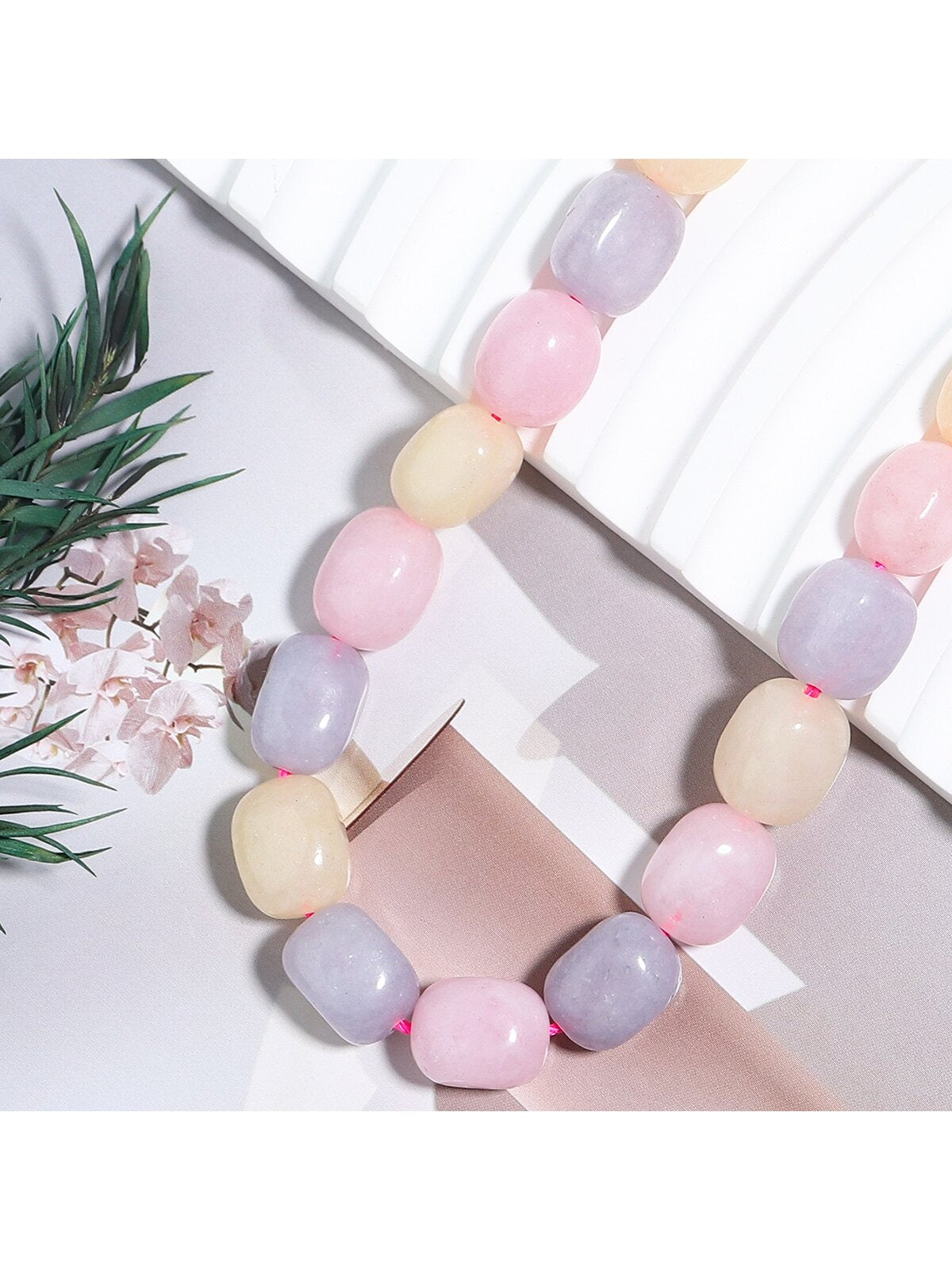 Natural Oval Stone Beads DIY Loose Stone Beads Morganite Irregular Shape Beads For DIY Jewelry Handmade Gift Bracelet Necklace Making-Multicolor-1