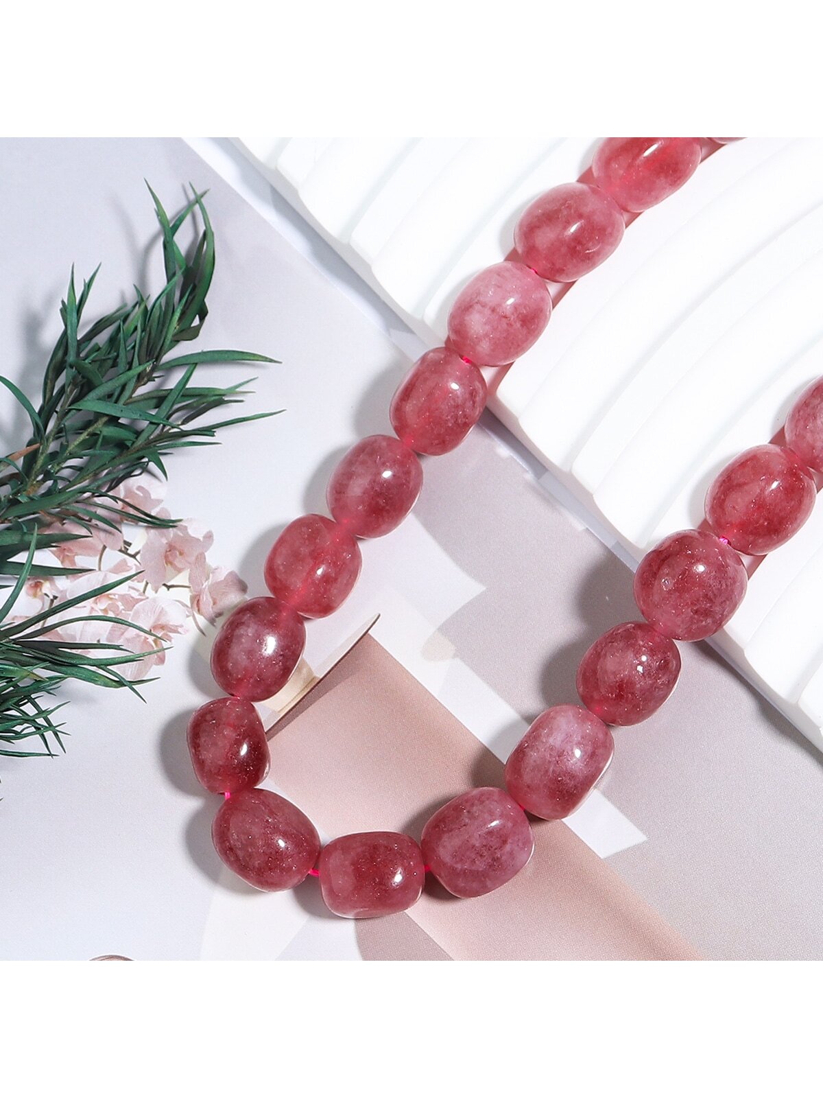 Natural Oval Stone Beads DIY Loose Stone Beads Morganite Irregular Shape Beads For DIY Jewelry Handmade Gift Bracelet Necklace Making-Multicolor-1