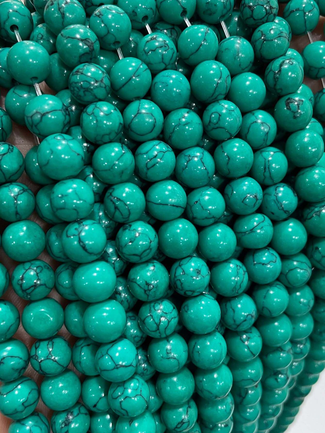 6-12mm Turquoise Gemstone Beads In 6 Colors, Ideal For Diy Bracelet And Necklace Making-Green-1