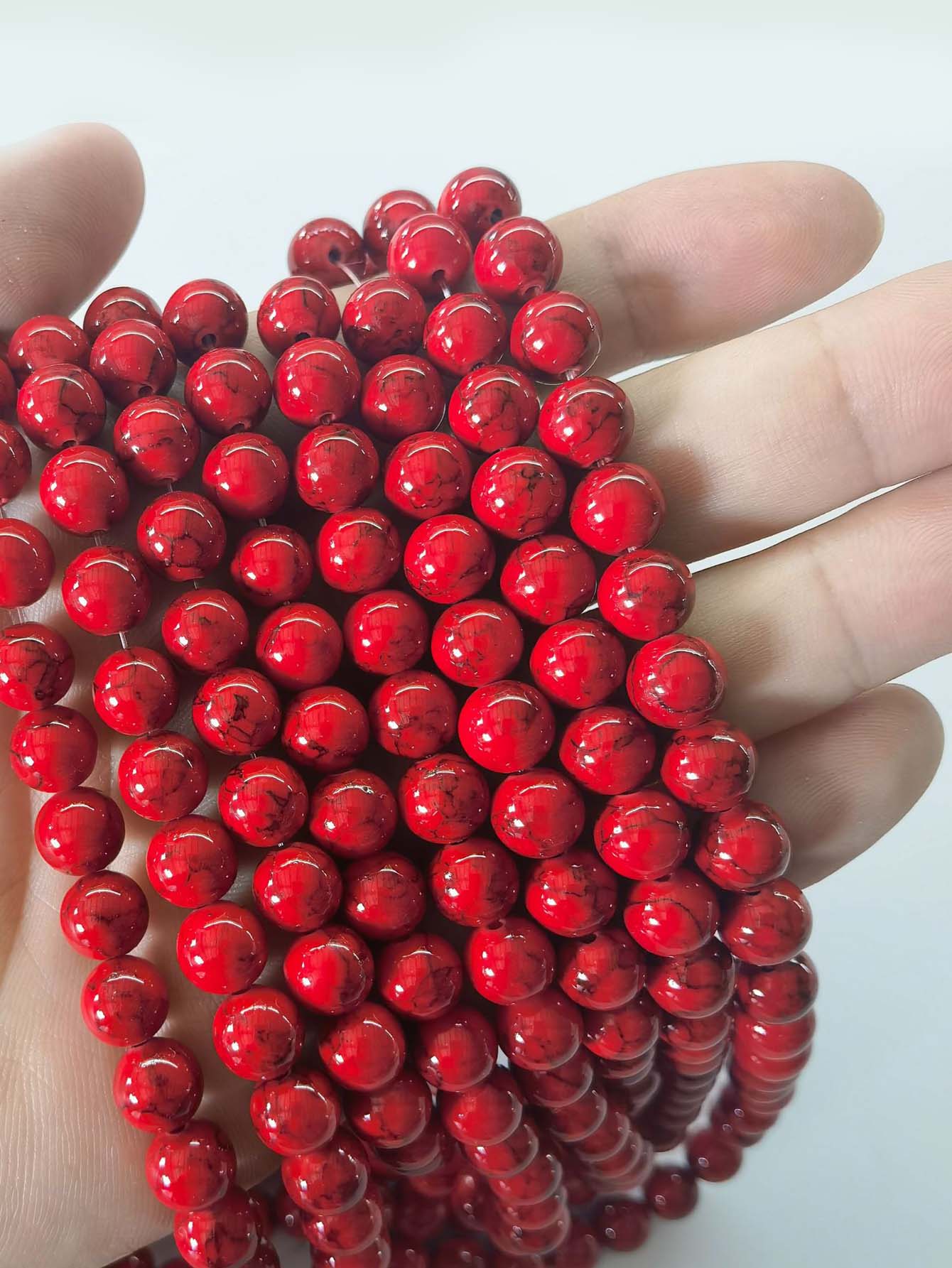 6 Colors Of 6-12mm Turquoise Beads - Perfect Basic Supplies For Diy Jewelry Making Of Bracelets And Necklaces-Red-1