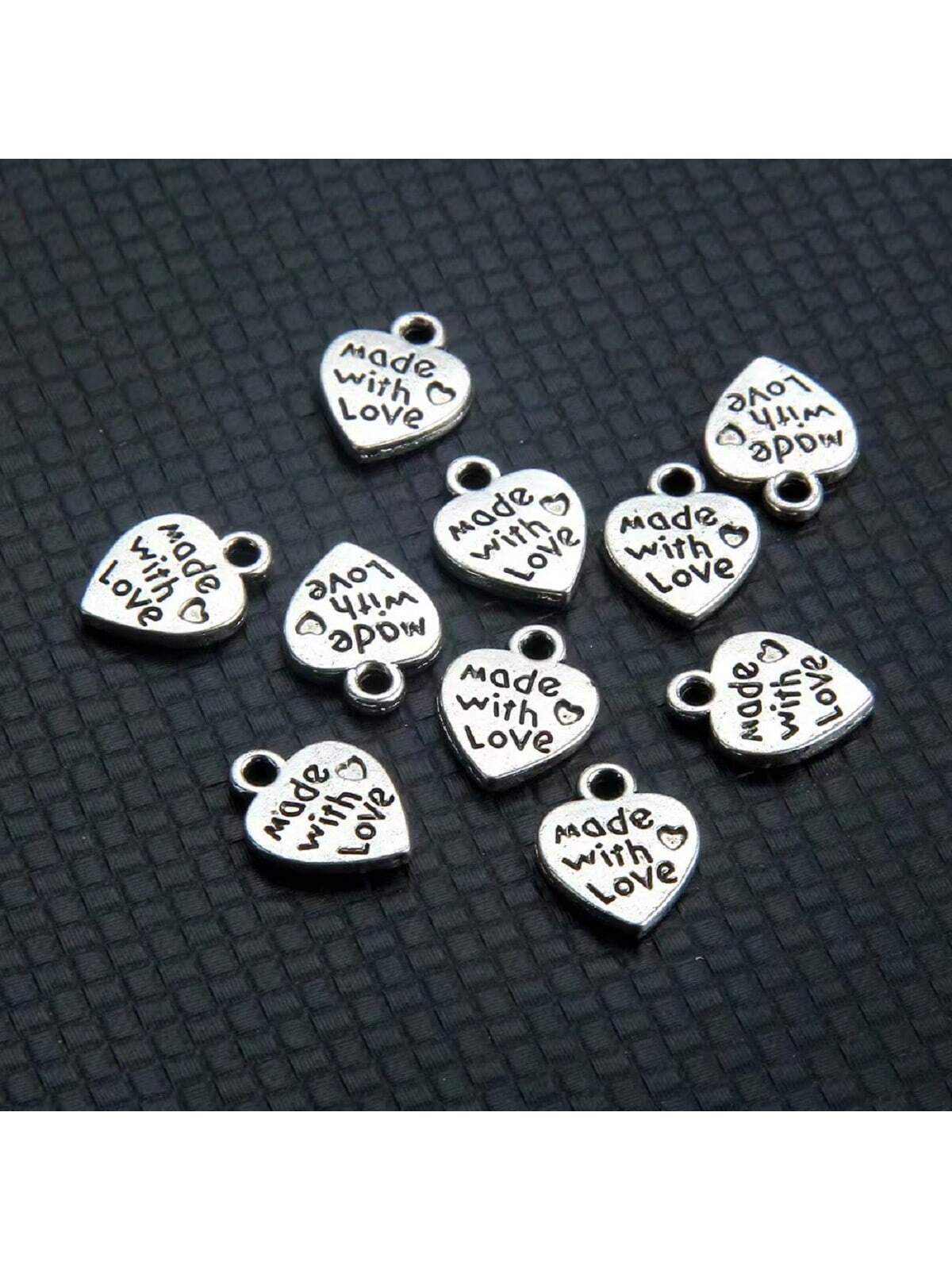 20pcs Antique Silver Heart Shaped Pendant Diy Jewelry Making For Necklace, Bracelet Earings-Antique Silver-1