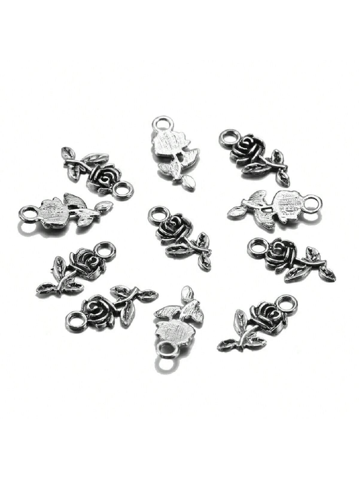 20pcs Alloy Jewelry Pendant For Diy Necklace, Earring, Jewelry Making Silver Color-Antique Silver-1