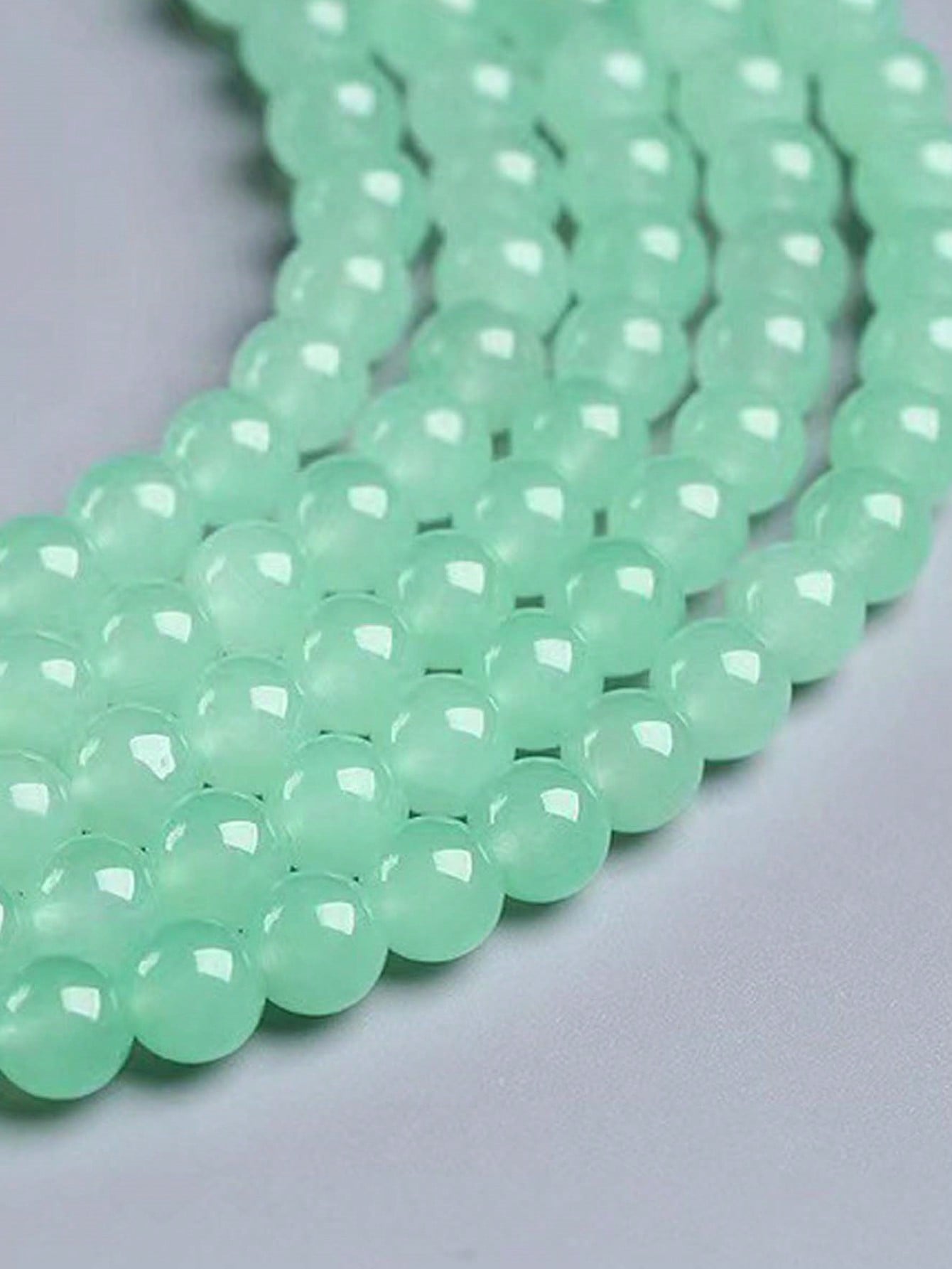 Fashionable Agate, Jade, Gemstone, Crystal 6/8/10/12mm Beads Basic Component Ideal For Diy Jewelry Making, Bracelet, Necklace-Lime Green-1