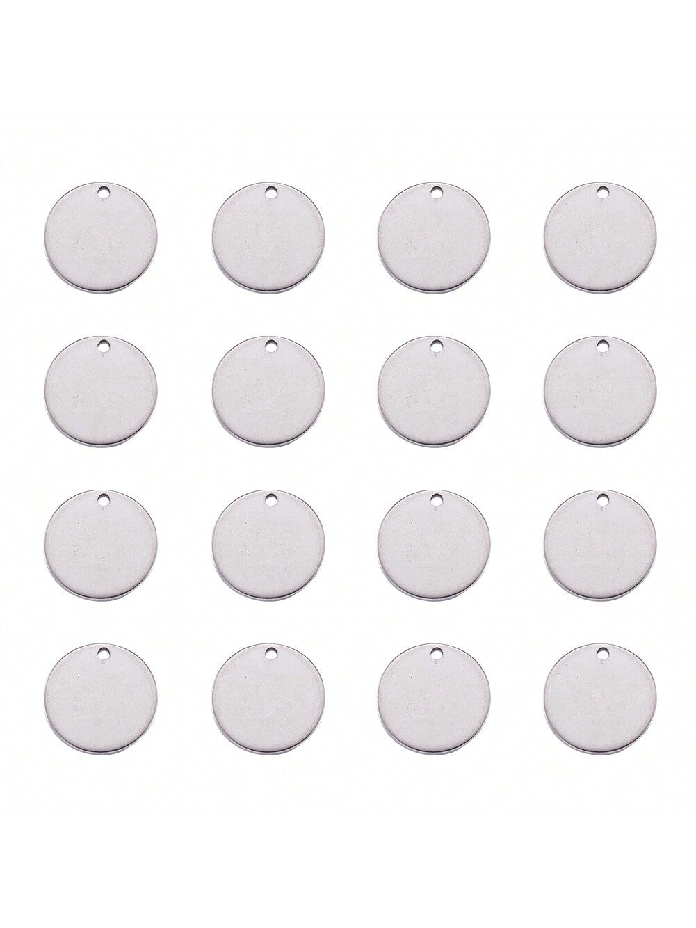 10pcs 304 Stainless Steel Stamping Blank Flat Round Pendant for Jewellery Making Accessories-Silver Gray-1