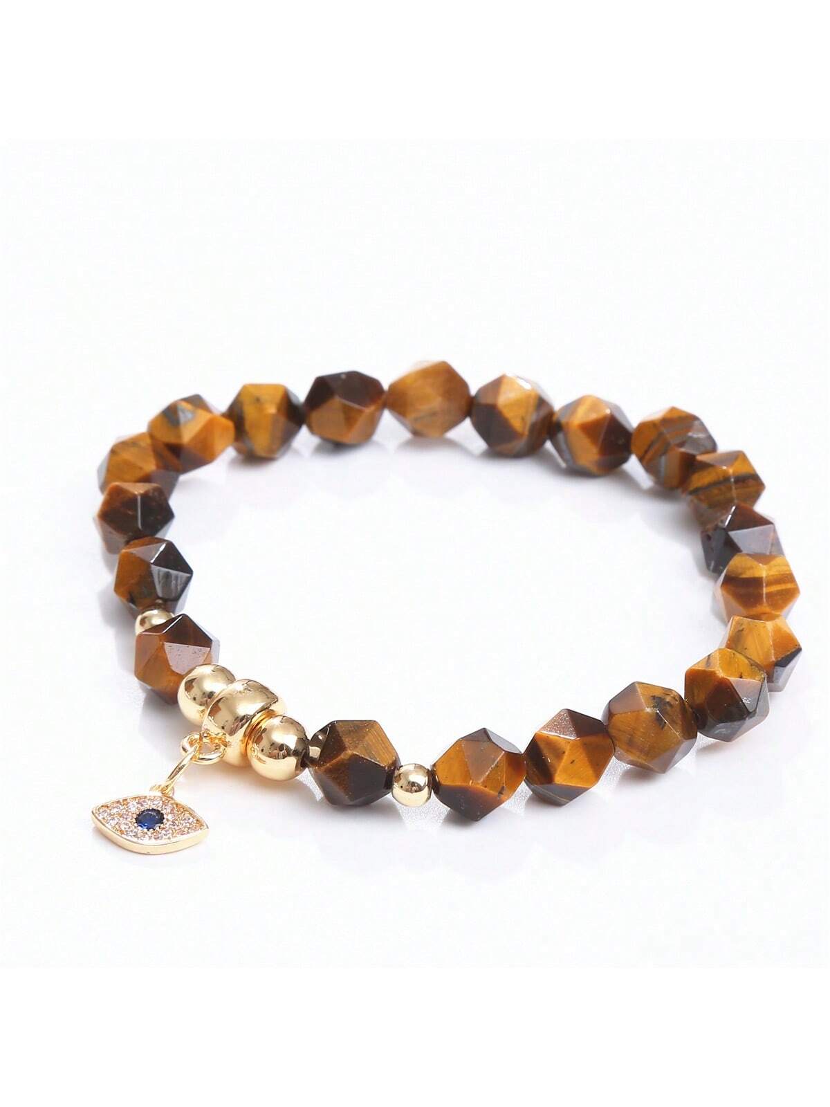 Fashionable Cross-border Agate & Rhinestone & Crystal Beaded Sweet & Elegant Bracelet, Suitable For Daily Wear-Coffee Brown-1