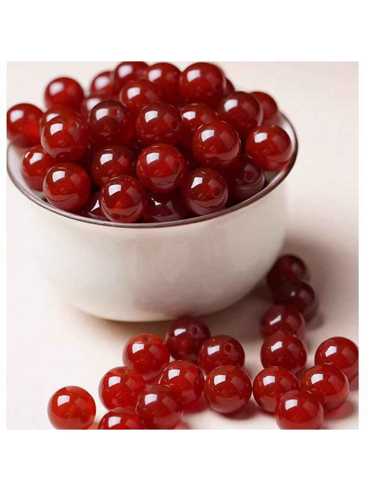 Fashionable Red Agate Round Beads Diy Handmade Loose Beads For Making Agate Bracelet Or Necklace--1