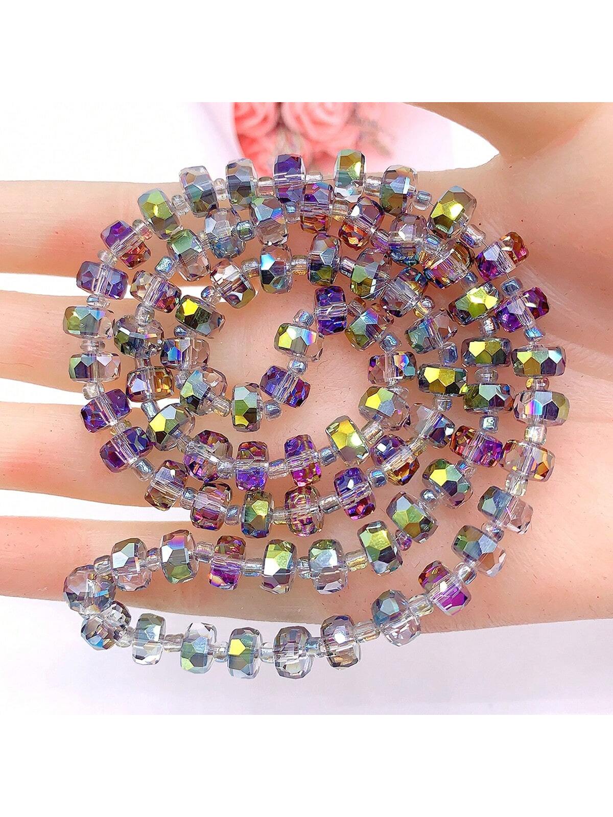 75pcs/set Wheel Shaped Crystal Beads With Red, Green Color And Faceted Glass Beads, Great For Diy Bracelets, Necklaces, Women's Jewelry Making, Gift For Festival-Hot Pink-1