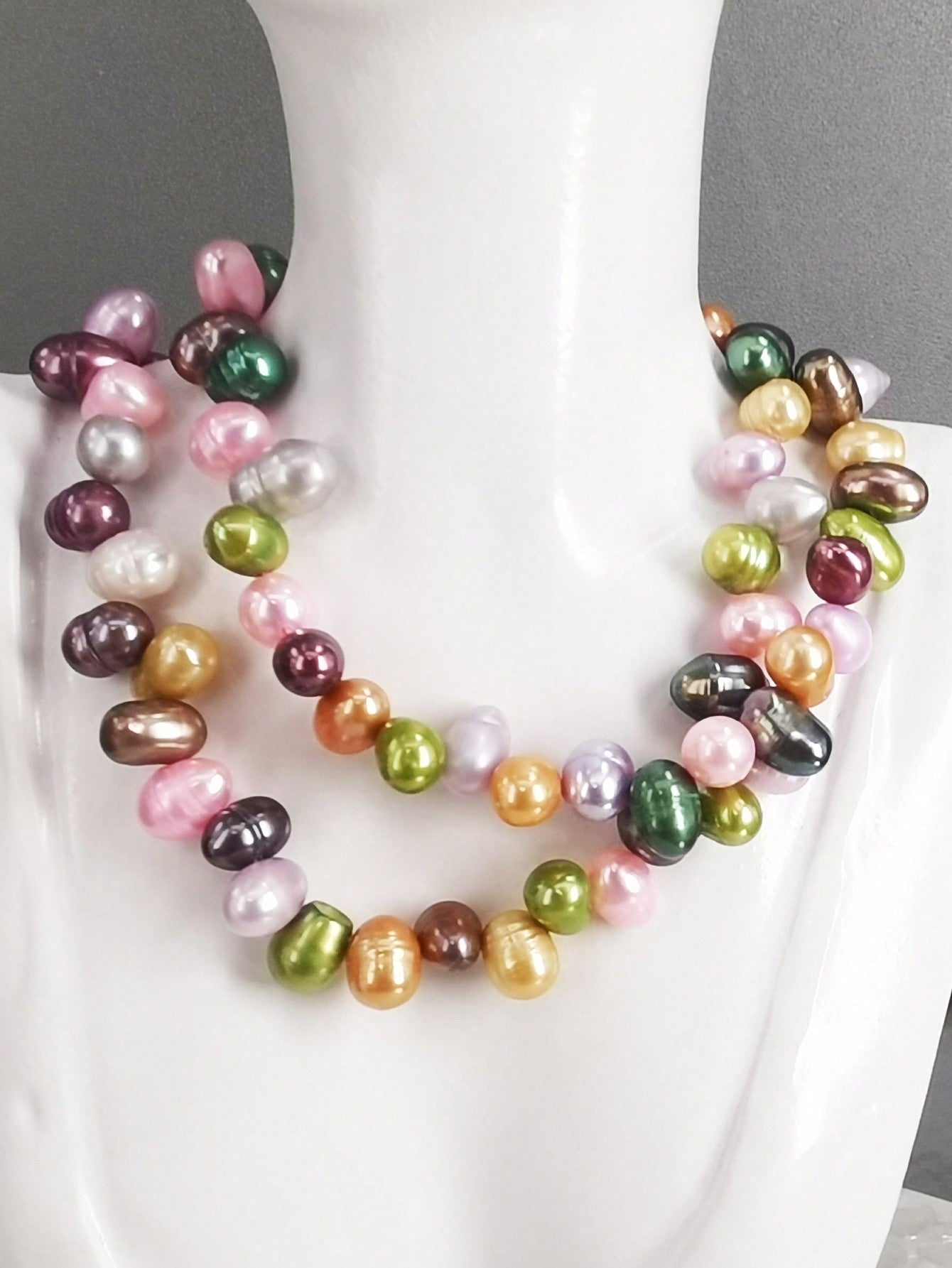 One strand 5-6mm rice multicolour freshwater pearl 36cm beads for necklace or bracelet making women daily life sweet style random shipment-Multicolor-1