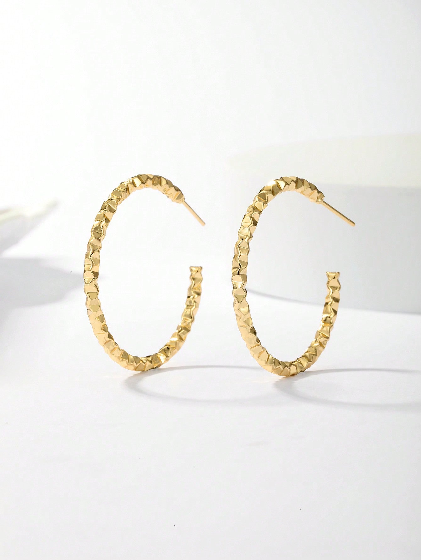 1pair Casual Simple Style Earrings For Women-Gold-1