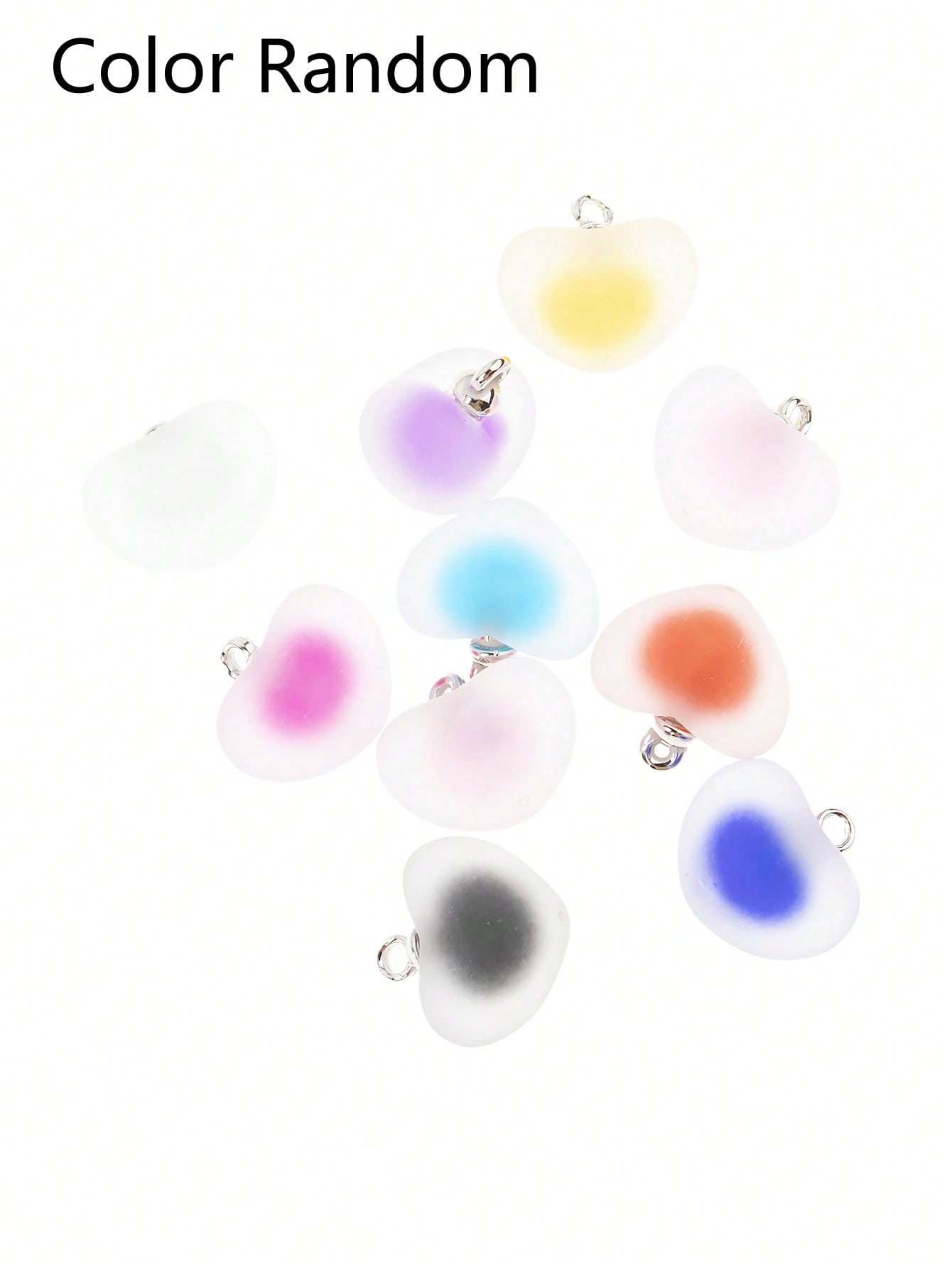 10pcs Fashionable Colored Resin Beaded Pendant For Women's Daily Wear-Multicolor-1