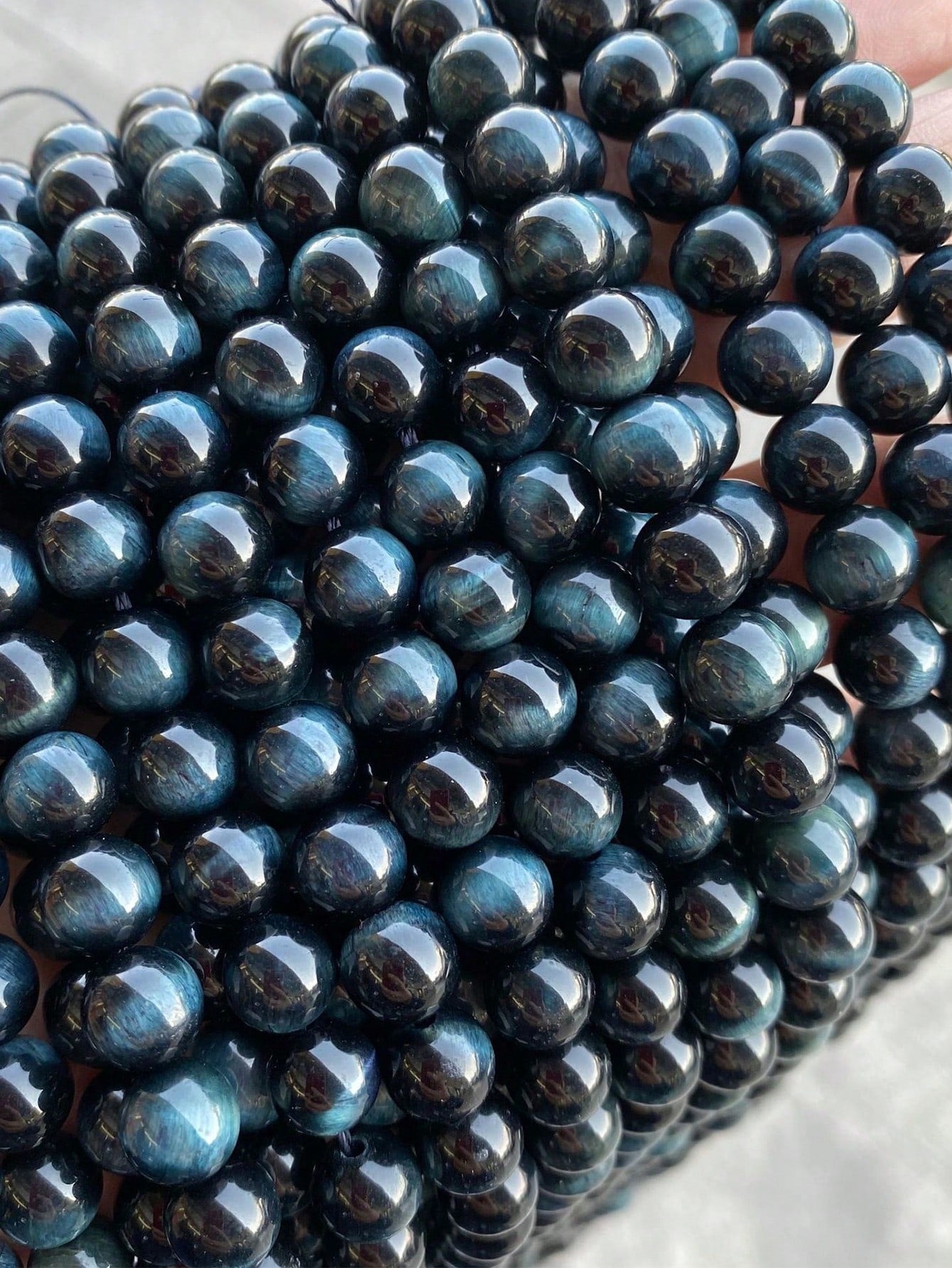 Natural Dark Blue Tiger Eye Beads For Jewelry Making-Navy Blue-1