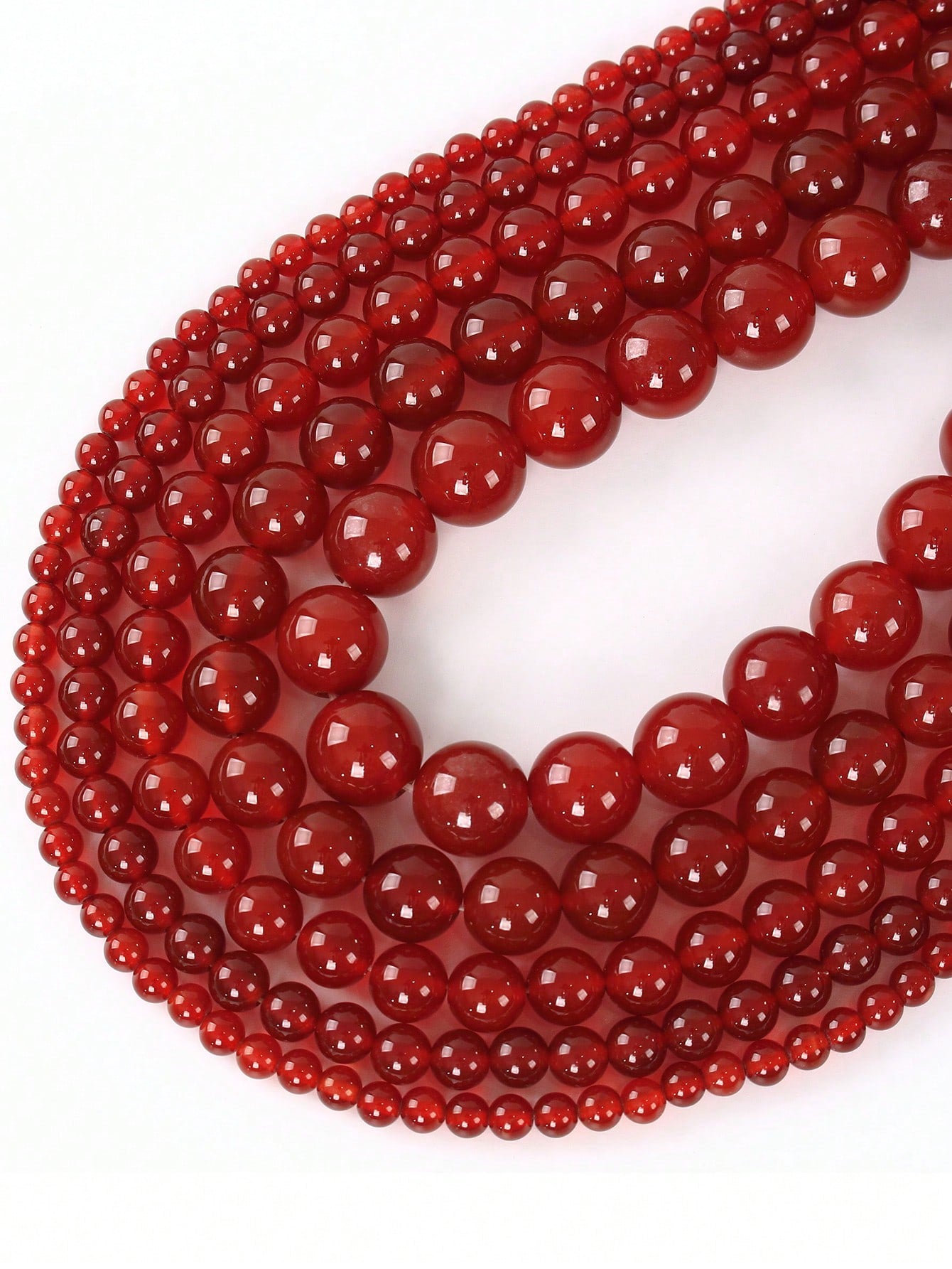 Natural Stone Red Agate Beads For Jewelry Making-Red-1