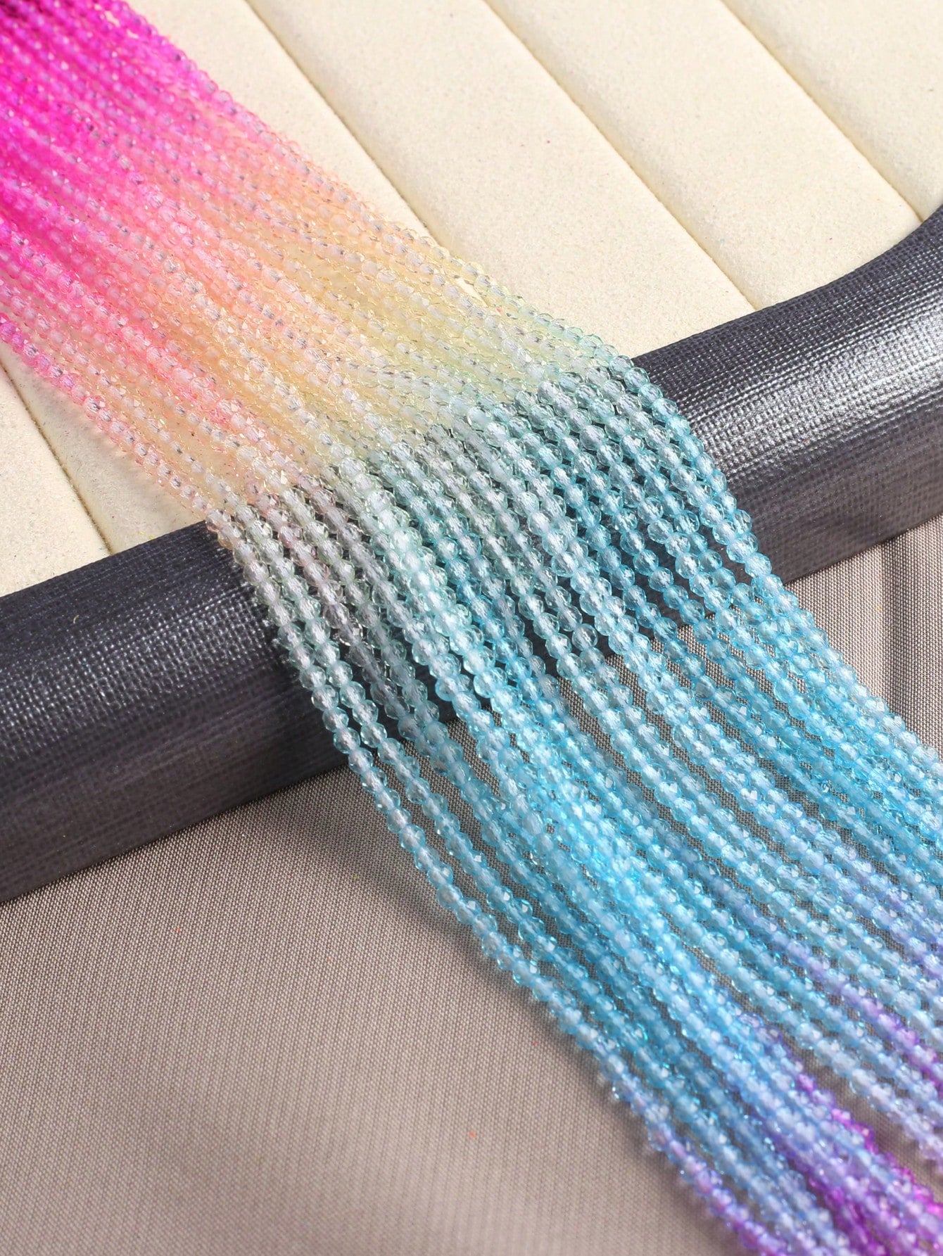 10 Strands 2mm Gradual Colors Pointy Crystal Faceted Beads For Diy Necklace Bracelet Embroidery Jewelry Making--1