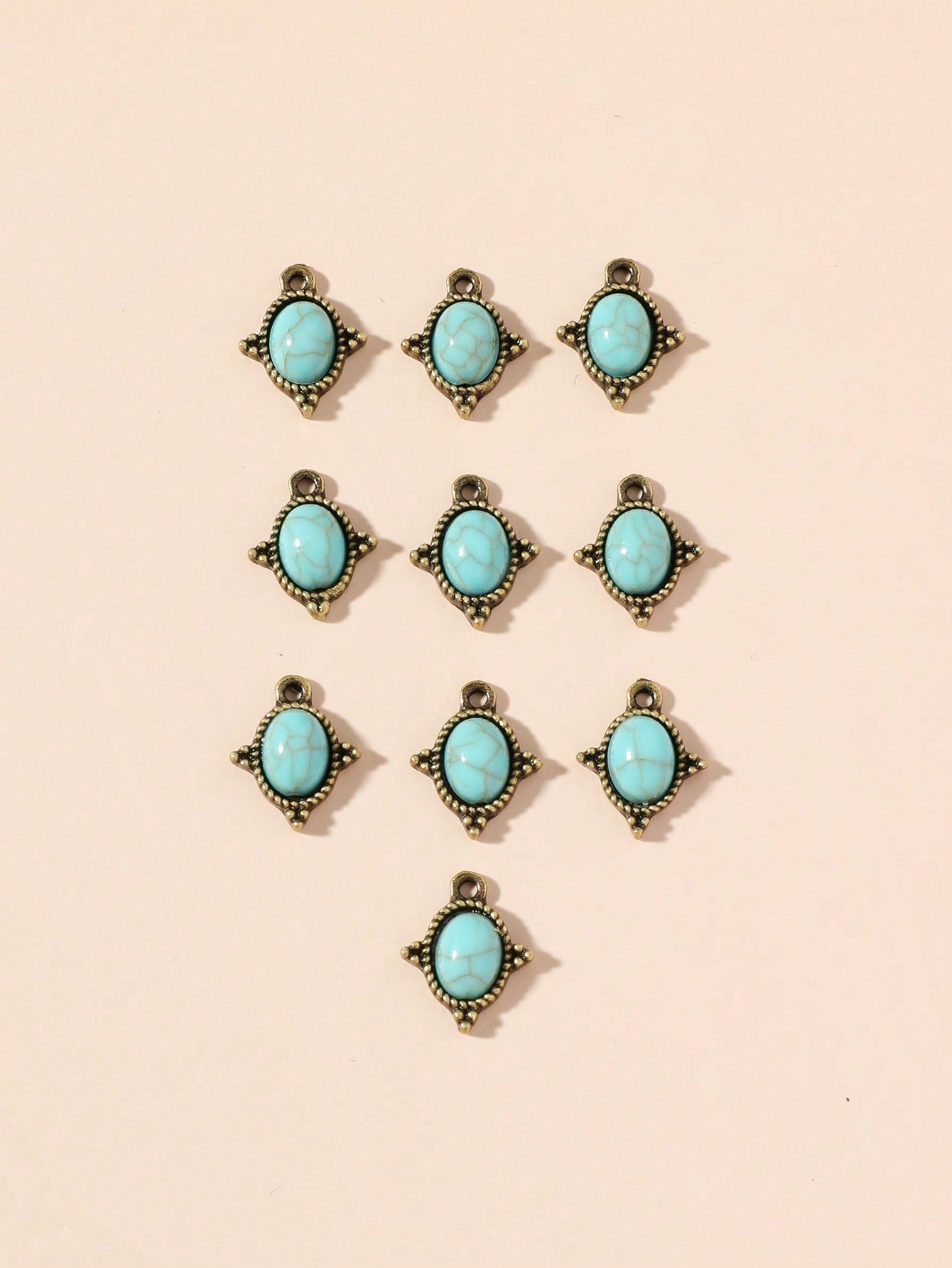 10pcs Diy Turquoise Zinc Alloy Jewelry Making Supplies-Multicolor-1