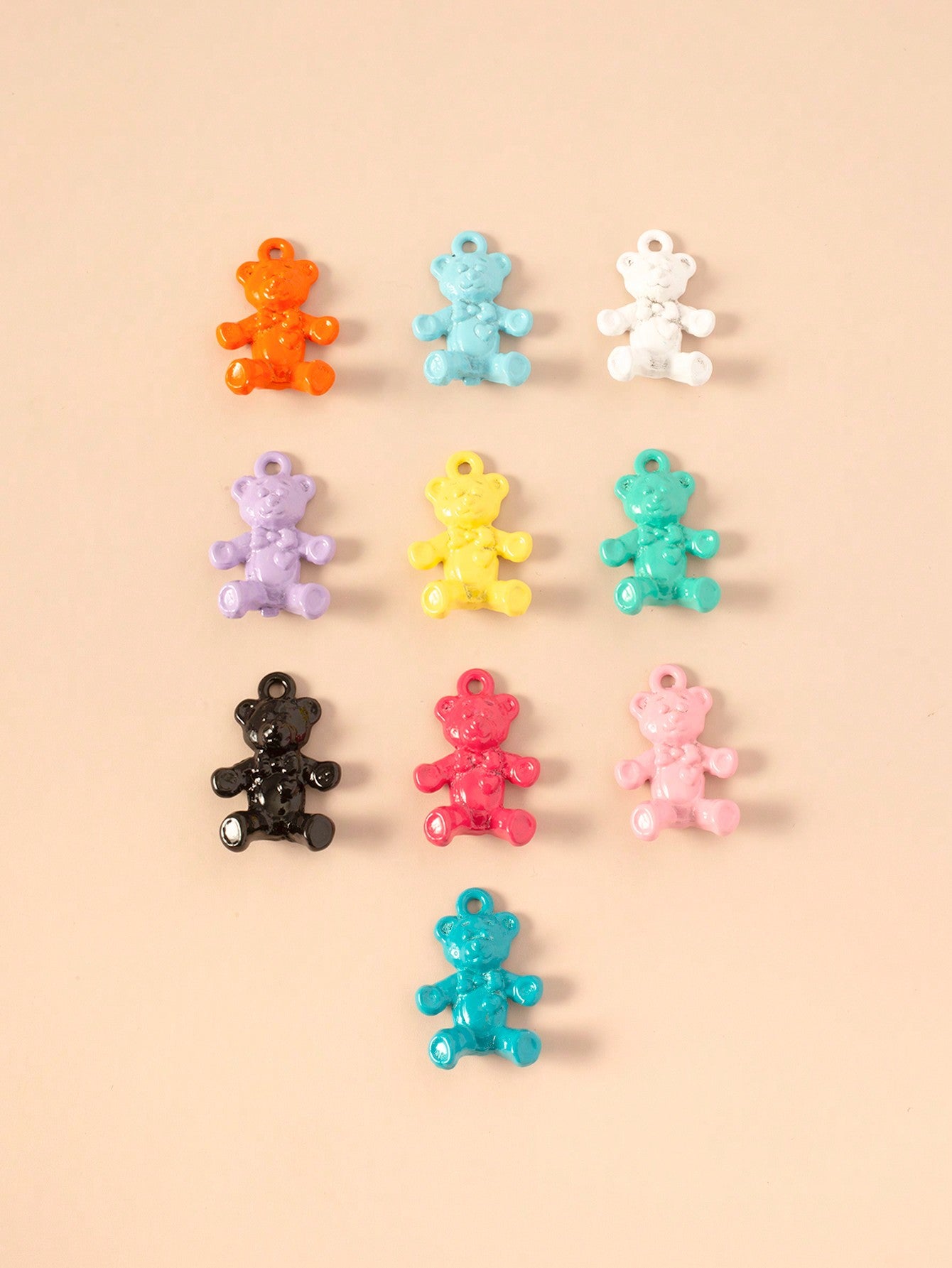 10pcs Colorful 3d Bear Shaped Diy Jewelry Pendant-Multicolor-1