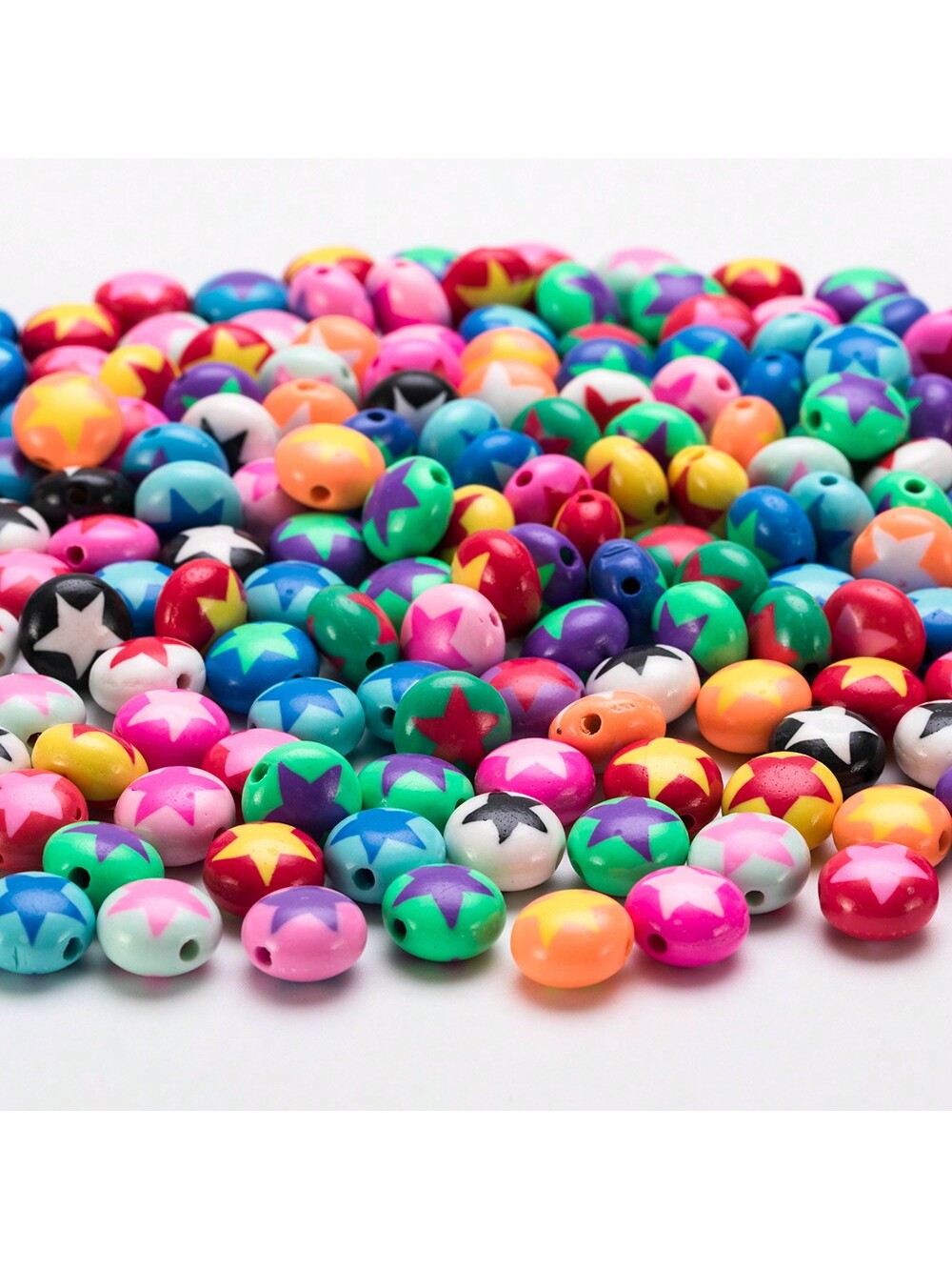 25pcs Flat Shape Soft Ceramic Loose Beads For Bracelet Necklace, Diy Jewelry Making Accessories--1