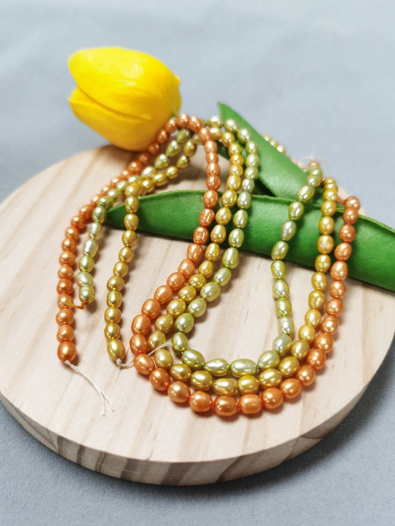 1Strand 38cm/15in Cultured Pearls 0.4-0.5cm/0.16-0.2in Oval  Loose Beads for DIY Jewelry Necklace Bracelet--1