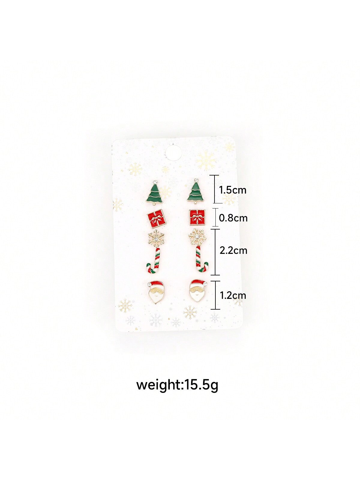 5pairs/set Christmas Cartoon Gift Cute Stud Earrings, Decoration For Ear, Suitable For Gift Giving To Friends--1