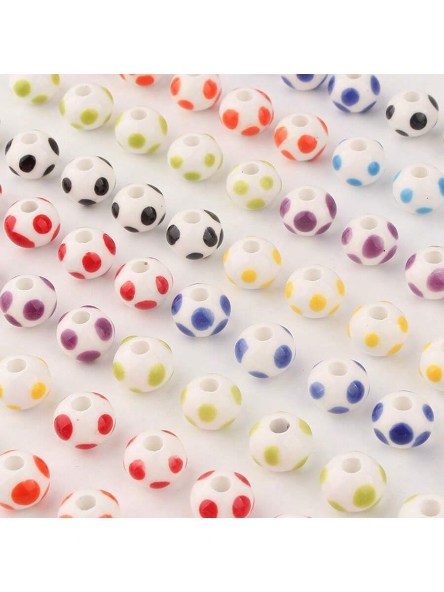 Ink-painting Irregular Hollow Out Ceramic Beads For Diy Jewelry Making, Necklace, Phone Chain Accessory, Loose Beads--1