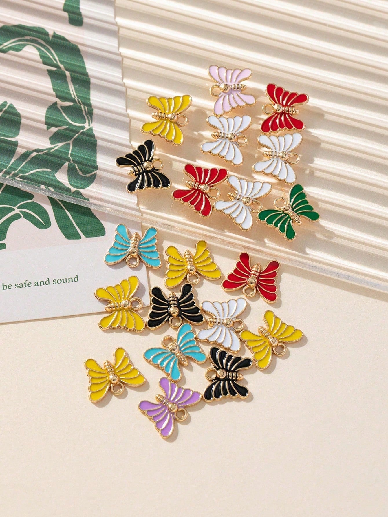 20pcs Fashionable Mixed Color Butterfly Shaped Alloy Diy Jewelry Pendant For Earrings, Necklace, Bracelet Making--1