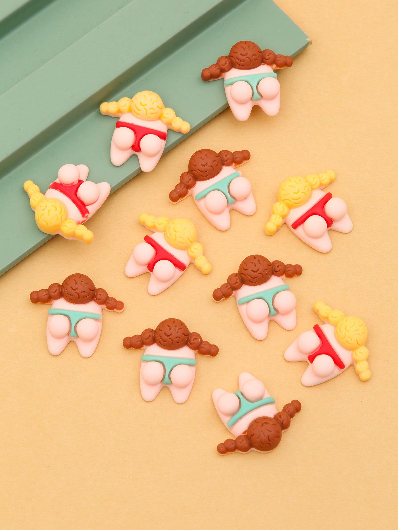 10pcs Diy Cartoon Bikini Swimsuit Girl Shaped Jewelry Phone Accessories--1