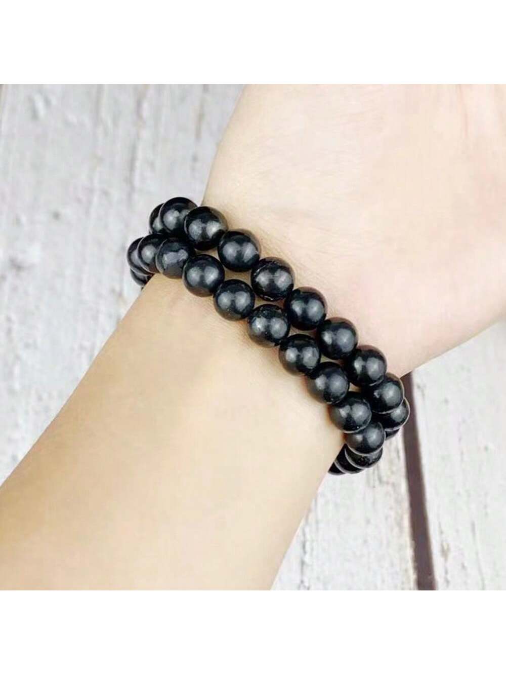 8MM Schungite Black  Shungite Bracelet Beads Real Natural Crystal Jewelry Energy Stones For Health Care Healing Fengshui-Black-1