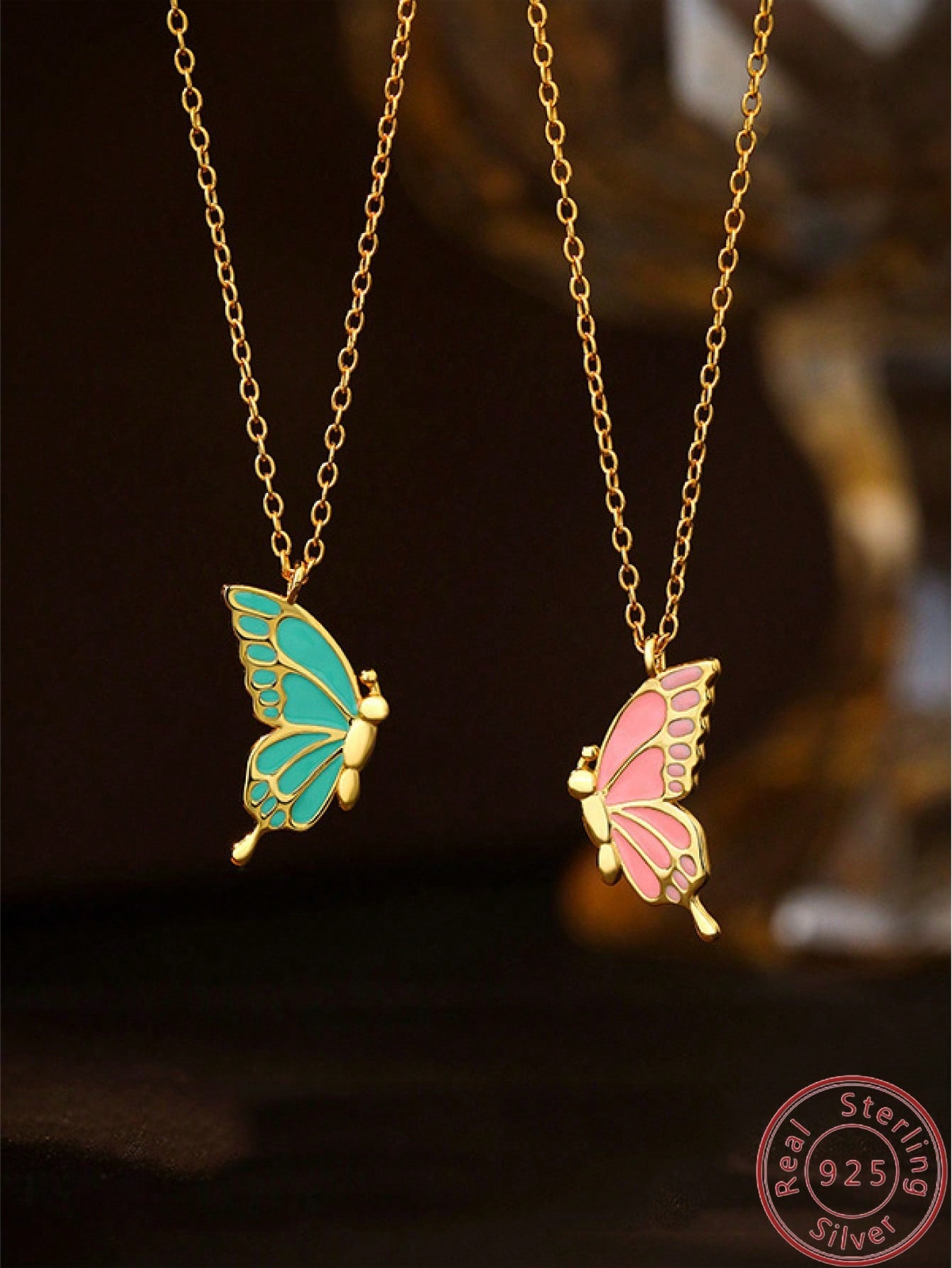 1pc Fashionable S925 Sterling Silver Colorful Butterfly Necklace, Suitable For Women's Daily Wear, As Gifts For Christmas, New Year, Valentine's Day, Etc.--1