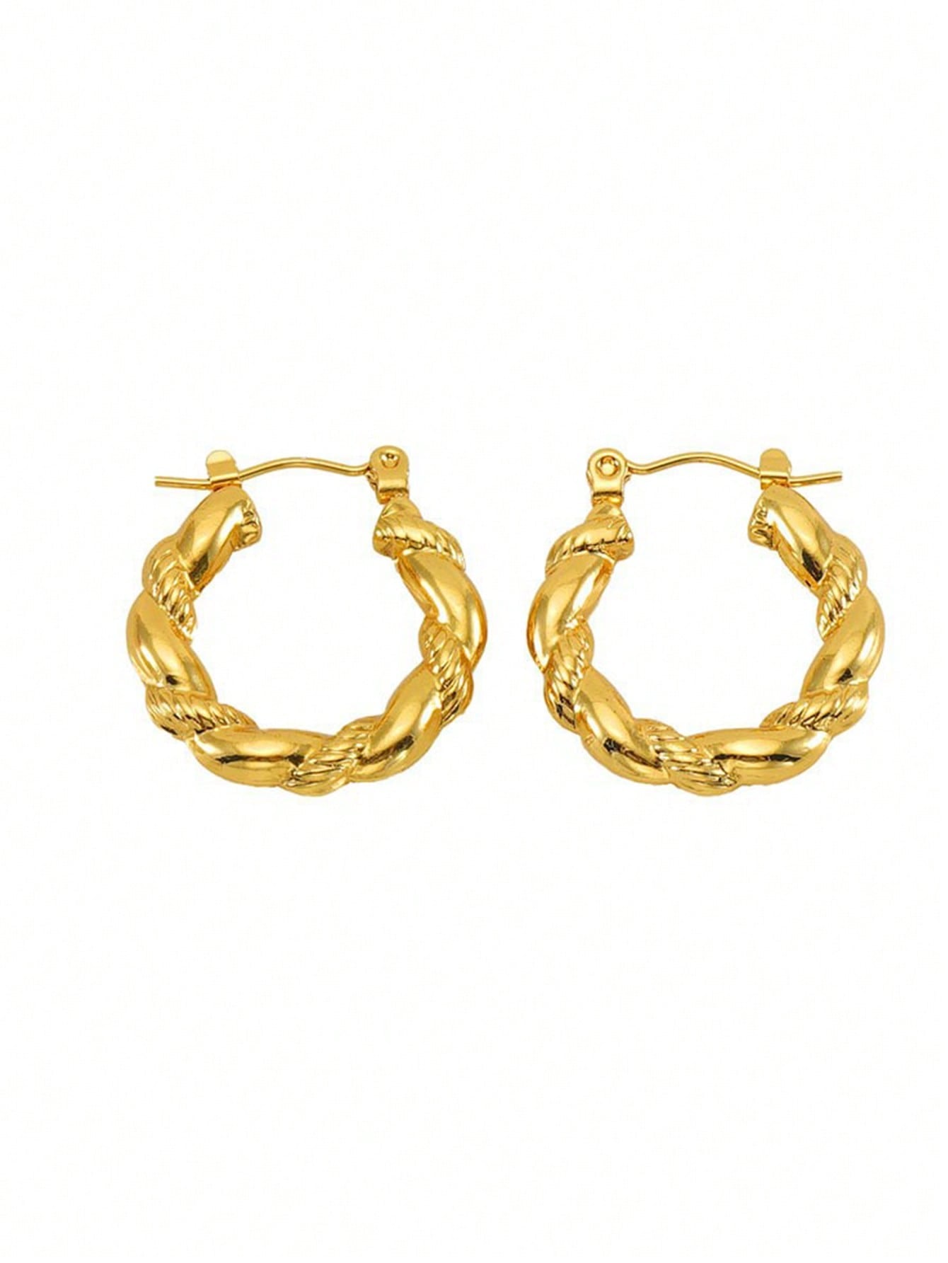 1pair Geometric Hoop Earrings For Women, Fashionable, Versatile, Suitable For Daily Wear--1