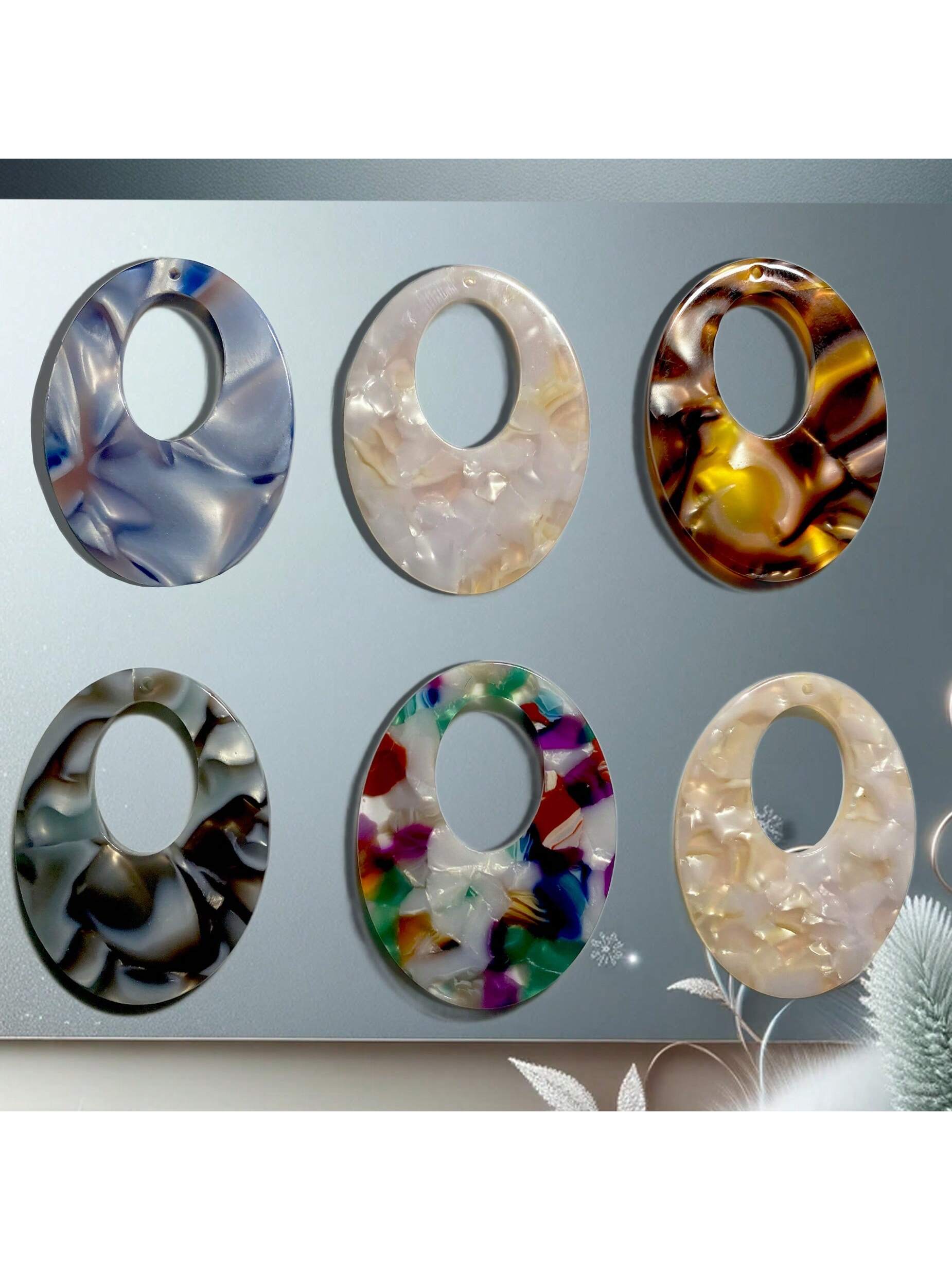 10pcs Mixed Color Oval Shaped Gemstone Design Women's Jewelry Making Supplies Kit For Earring, Necklace, Bracelet, Gift, Diy Project, Perfect For Christmas & Daily Wear, Modern Chic Style, Elegant & Shiny, Professional Customizable, Various Styles &--1