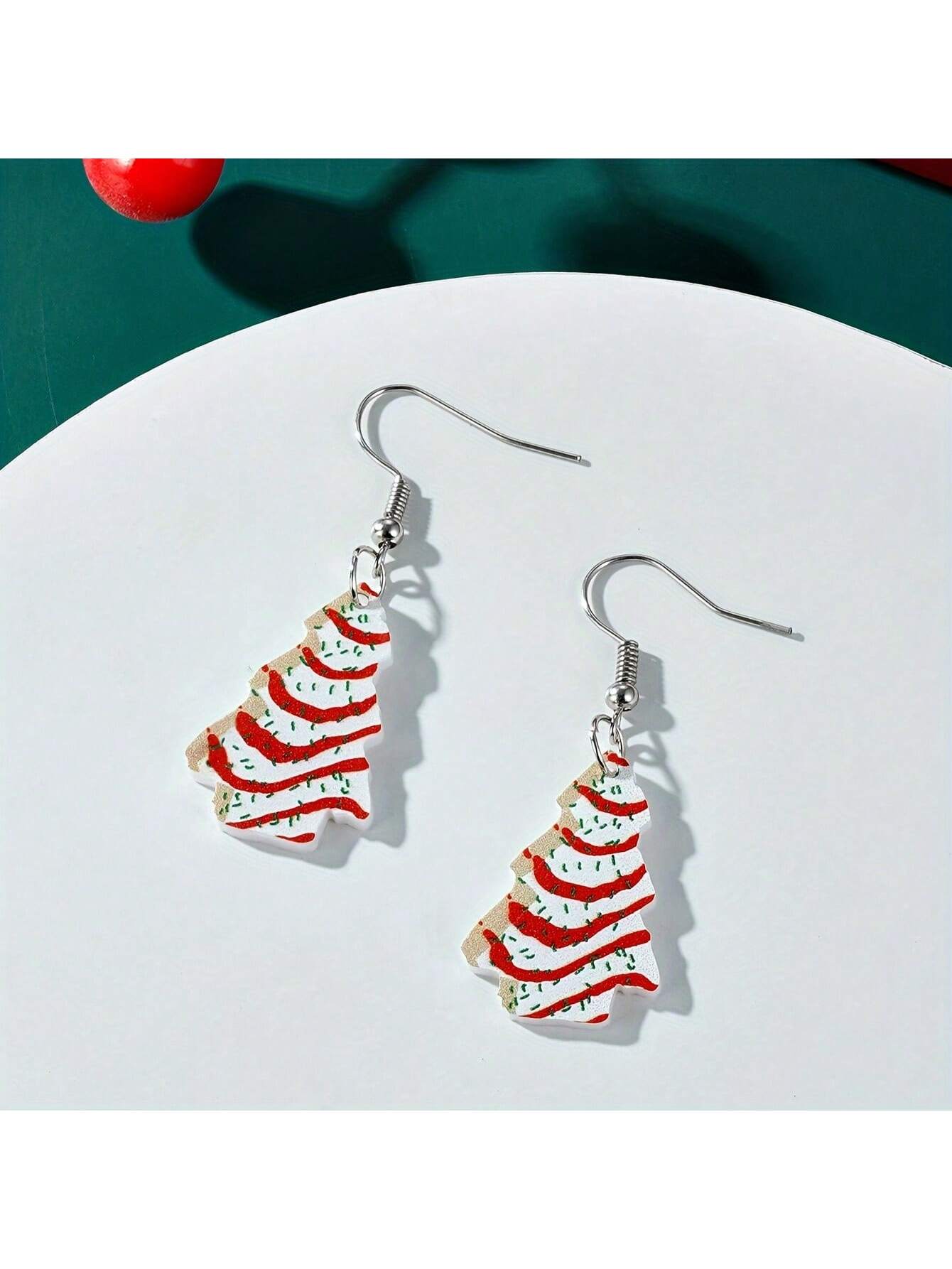 Western-style Christmas Acrylic Earrings & Pendant, Cross-border--1