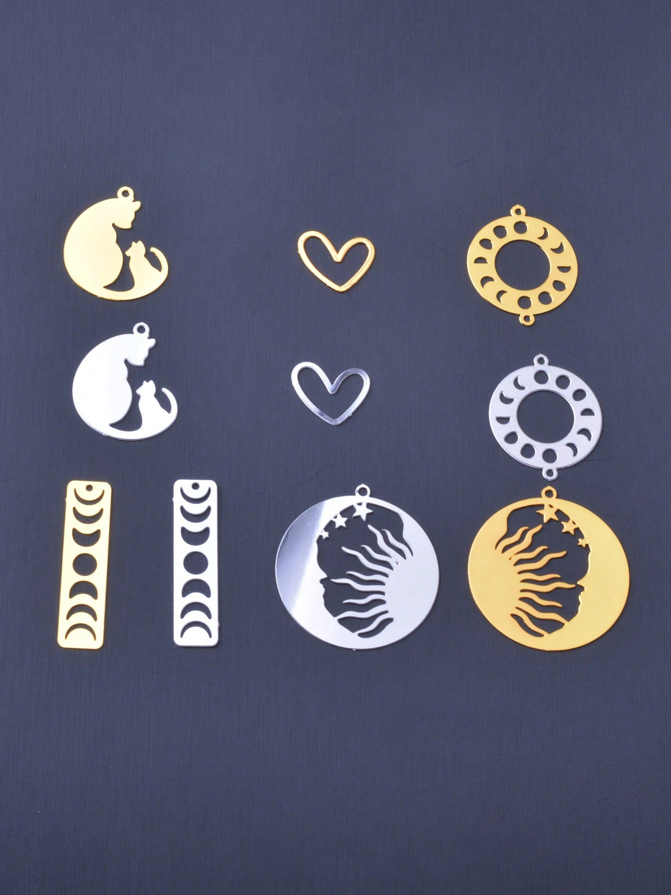 10pcs Gold-color Brass Stainless Steel Earring Pendants--1