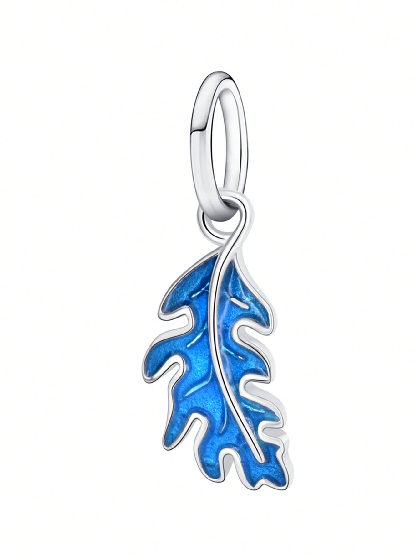 925 Sterling Silver Charm Beads Feather Animal Series Blue Pendant Fit Bracelets Necklaces Women's DIY Jewelry-Silver-1