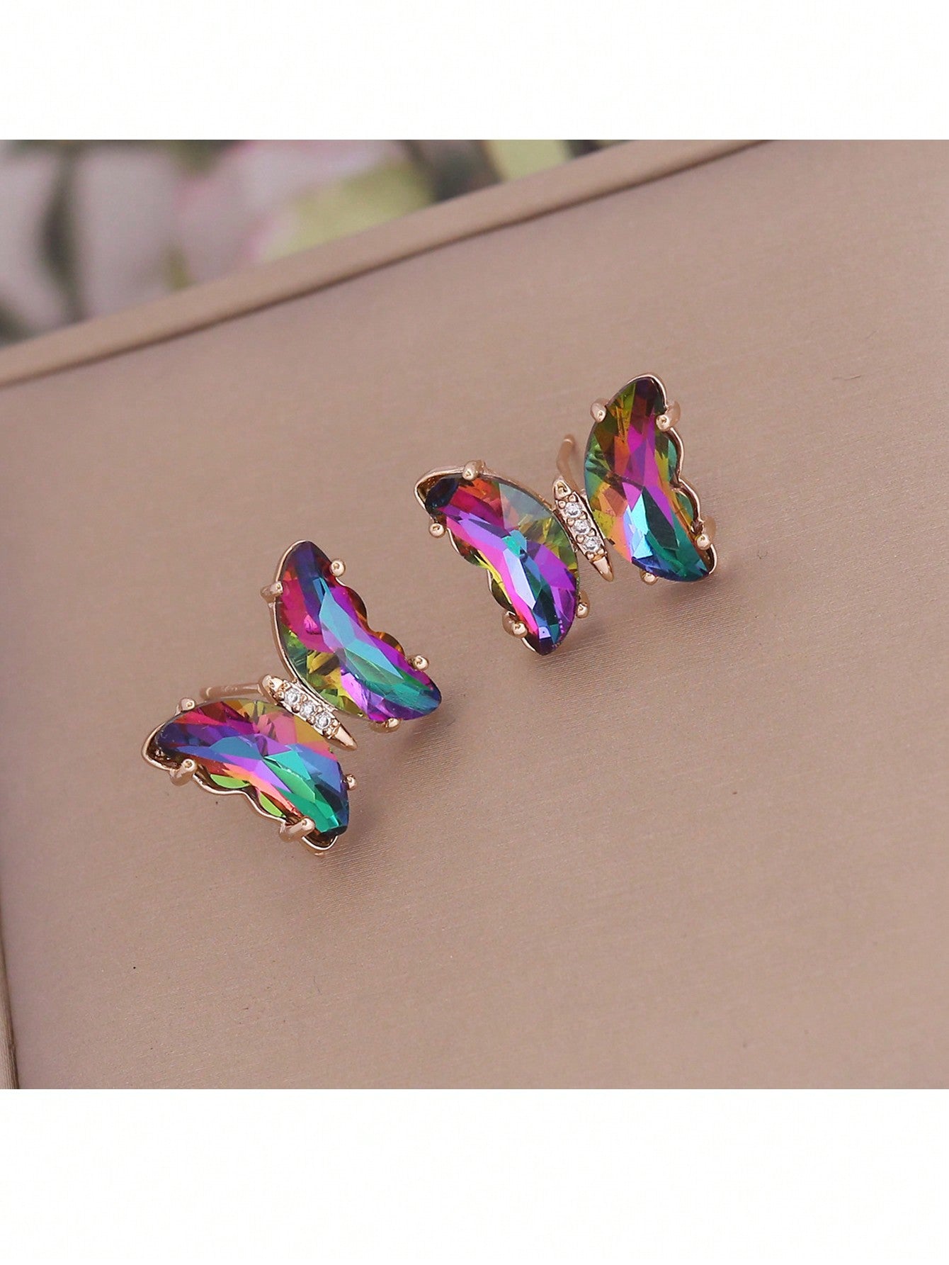 New Style Gradient Butterfly Earrings Pair--1