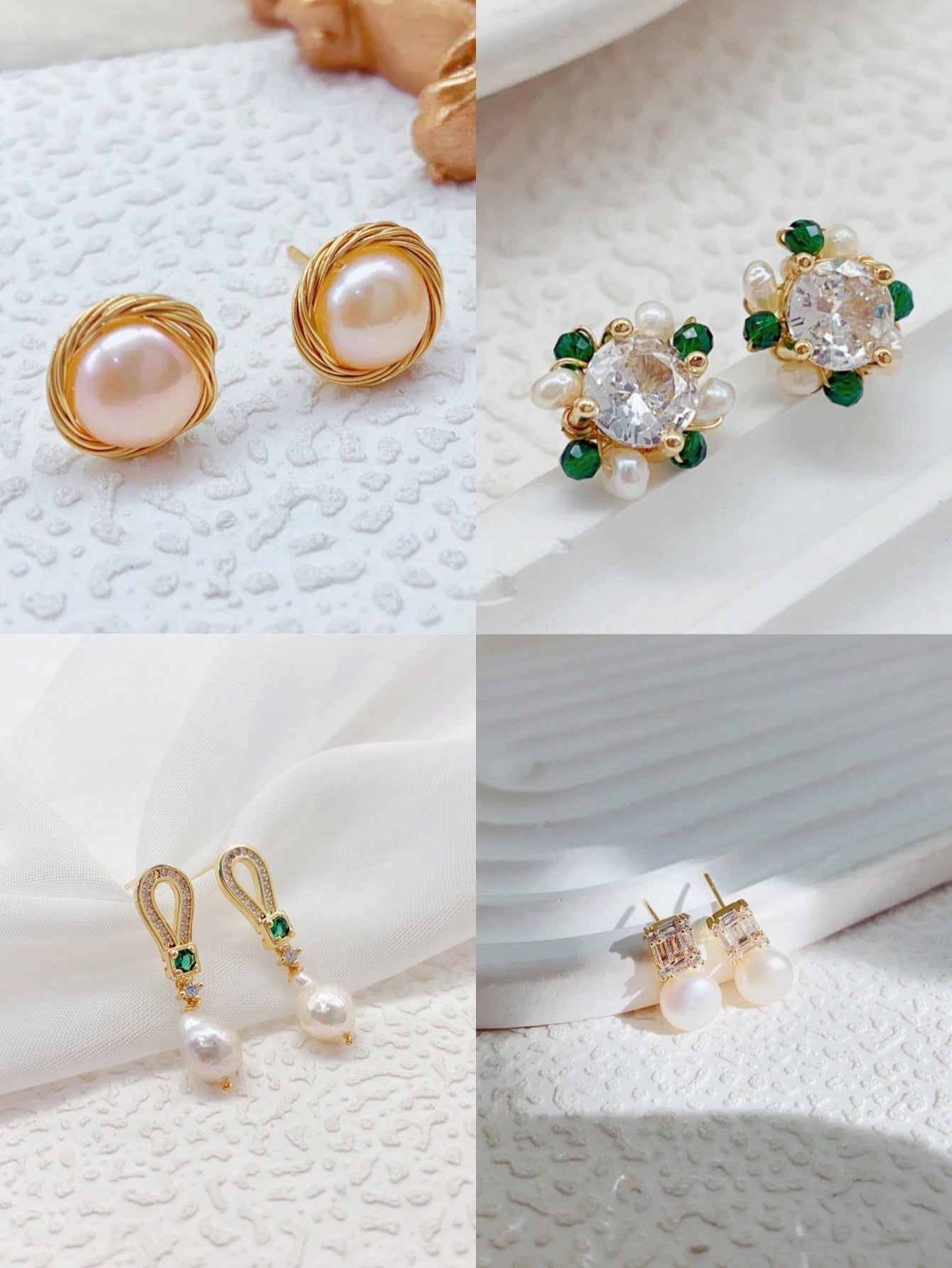 1pair Simple And Fashionable Pearl Stud Earrings With Personal Style, Suitable For Women's Daily Wear, Formal Occasions, Parties, Showing Women's Elegant Temperament, High-end Accessories With Unique And Exquisite Design, Versatile And Light Luxury-Multicolor-1