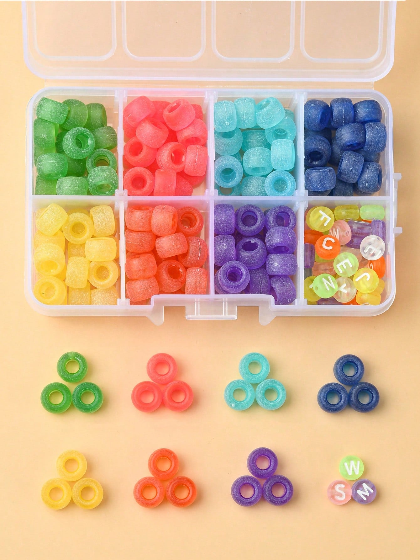 Approx. 184pcs Plastic Acrylic Alphabet Cube Beads Mixed Styles Diy Beading Kit For Bracelet And Necklace Making-Multicolor-1