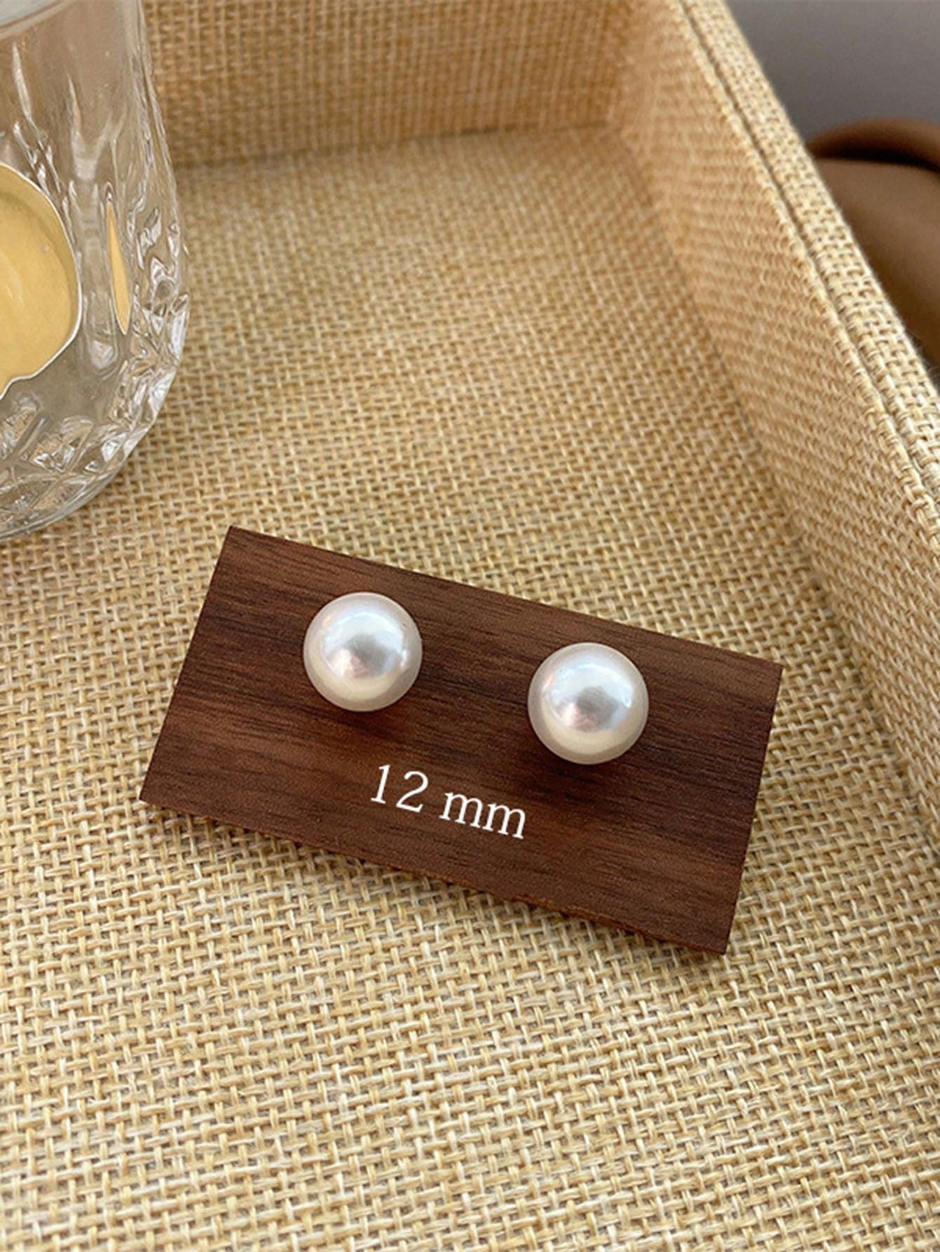 1pair Copper Alloy Elegant Pearl Stud Earrings, Suitable For Casual Ins Style, Women-White-1