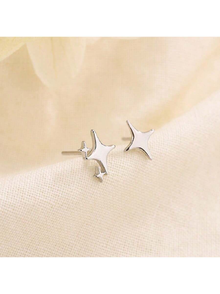 Christmas Earrings, Star-shaped Ear Studs--1