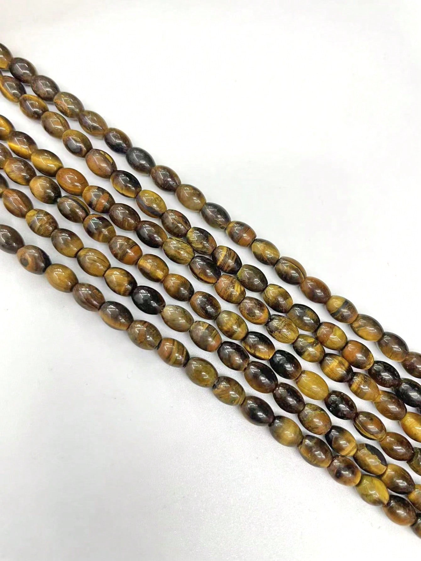 A String Of 30 Xiaomi Beads, Tiger Eye Stone Loose Beads, Handmade DIY Bracelets, Necklaces, Earrings, Sweaters, Chain Jewelry Accessories-Coffee Brown-1