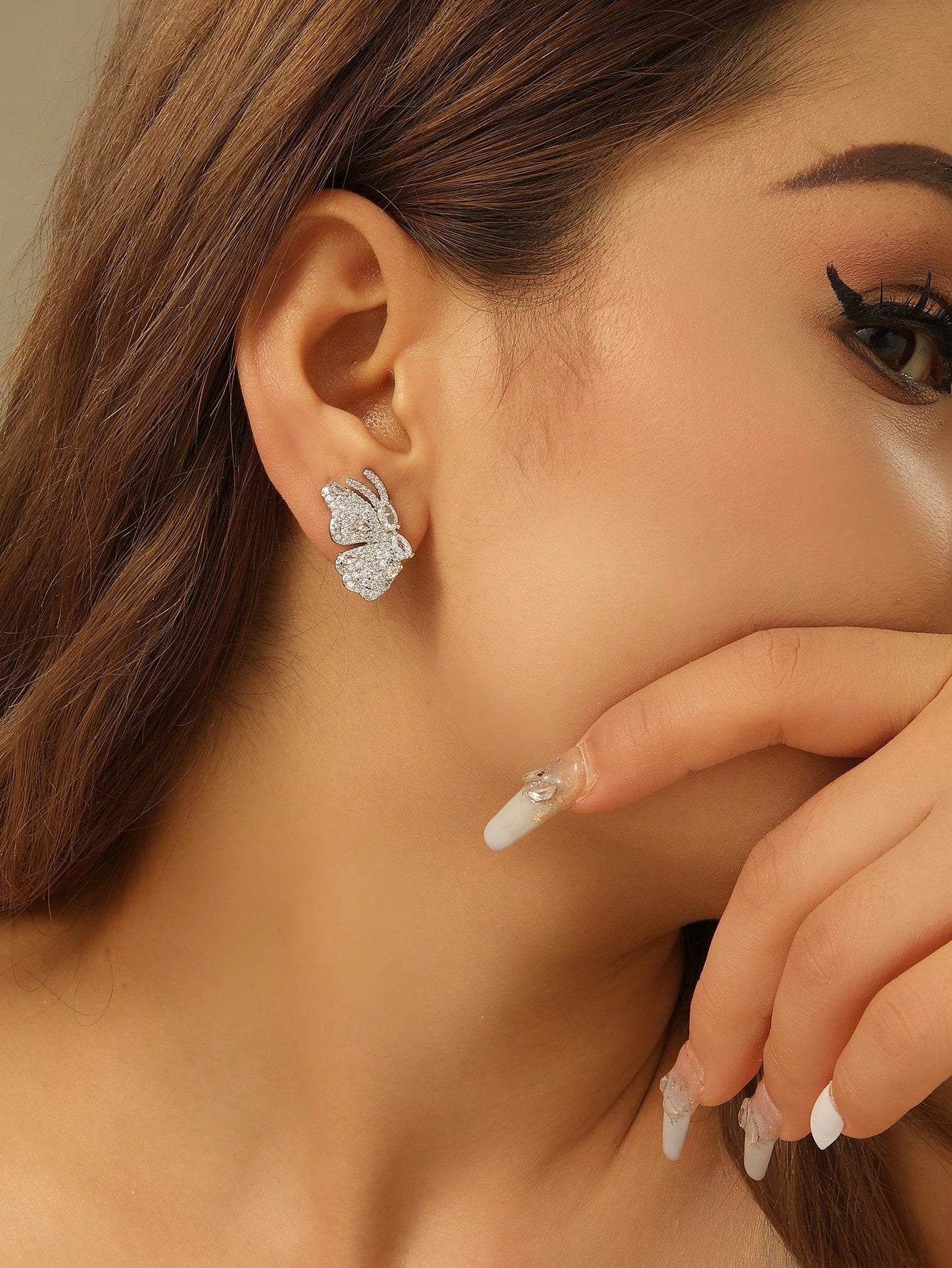 2024 Spring 'Peaceful Spring' Collection Recommended Luxurious Full Diamond Earrings, In European And American Style. Made With Pure Brass Craftsmanship, Inlaid With Micro Cubic Zirconia. A Fine And Elegant Accessory Suitable For Women'S Parties,--1