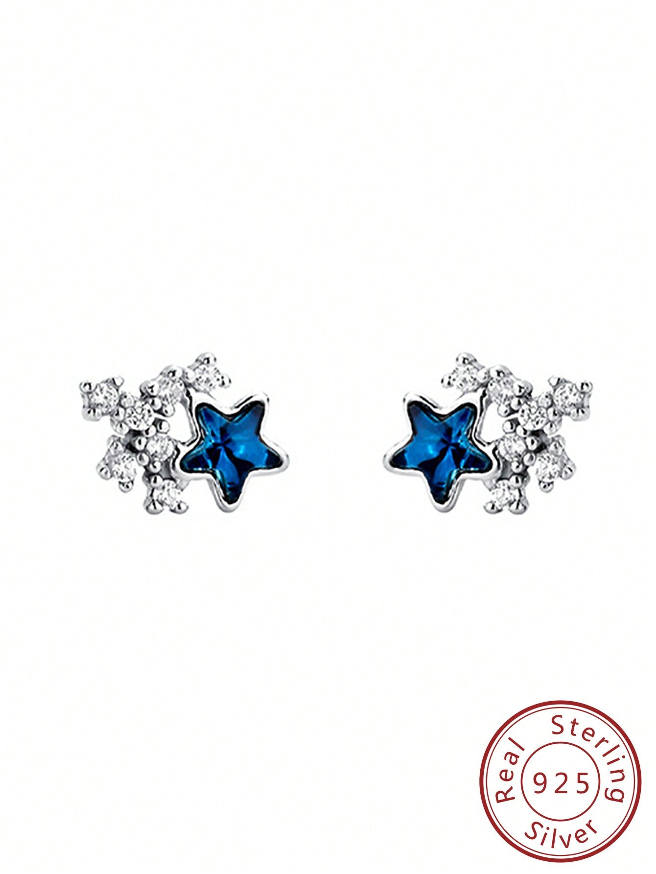 1pair Quality 925 Sterling Silver Starry Sky & Sea Urchin Earrings, Small-Batch Exquisite Design With Trendiness And Versatility--1