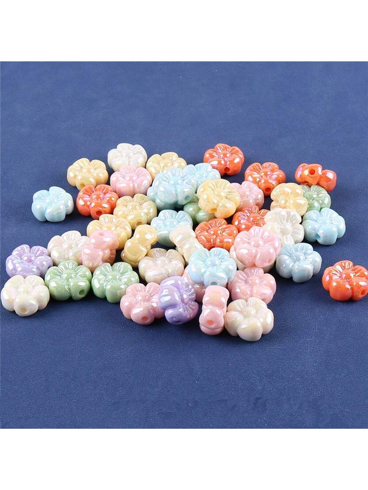 22pcs 19mm Colorful Cream Flower Beads Diy Handmade Jewelry Making For Various Use Such As Earrings, Necklaces, Anklets, Bracelets, Or You Can Use Them To Embellish Diy Keychains, Mobile Phone Straps, Handbags, Etc.--1